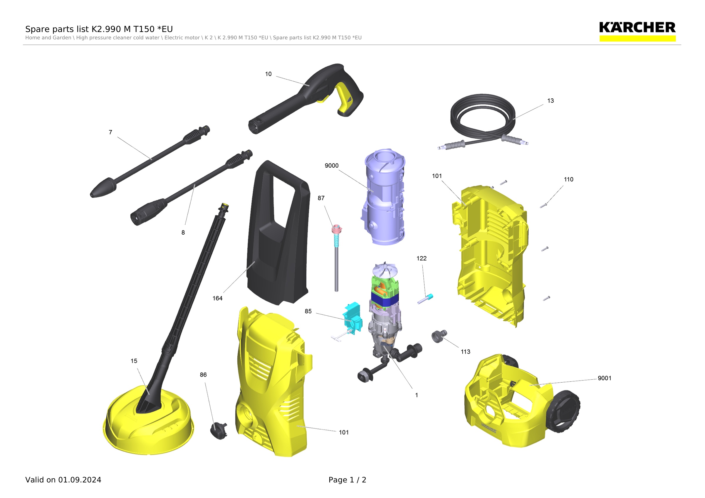 Spare parts list K2.990 M T150 *EU