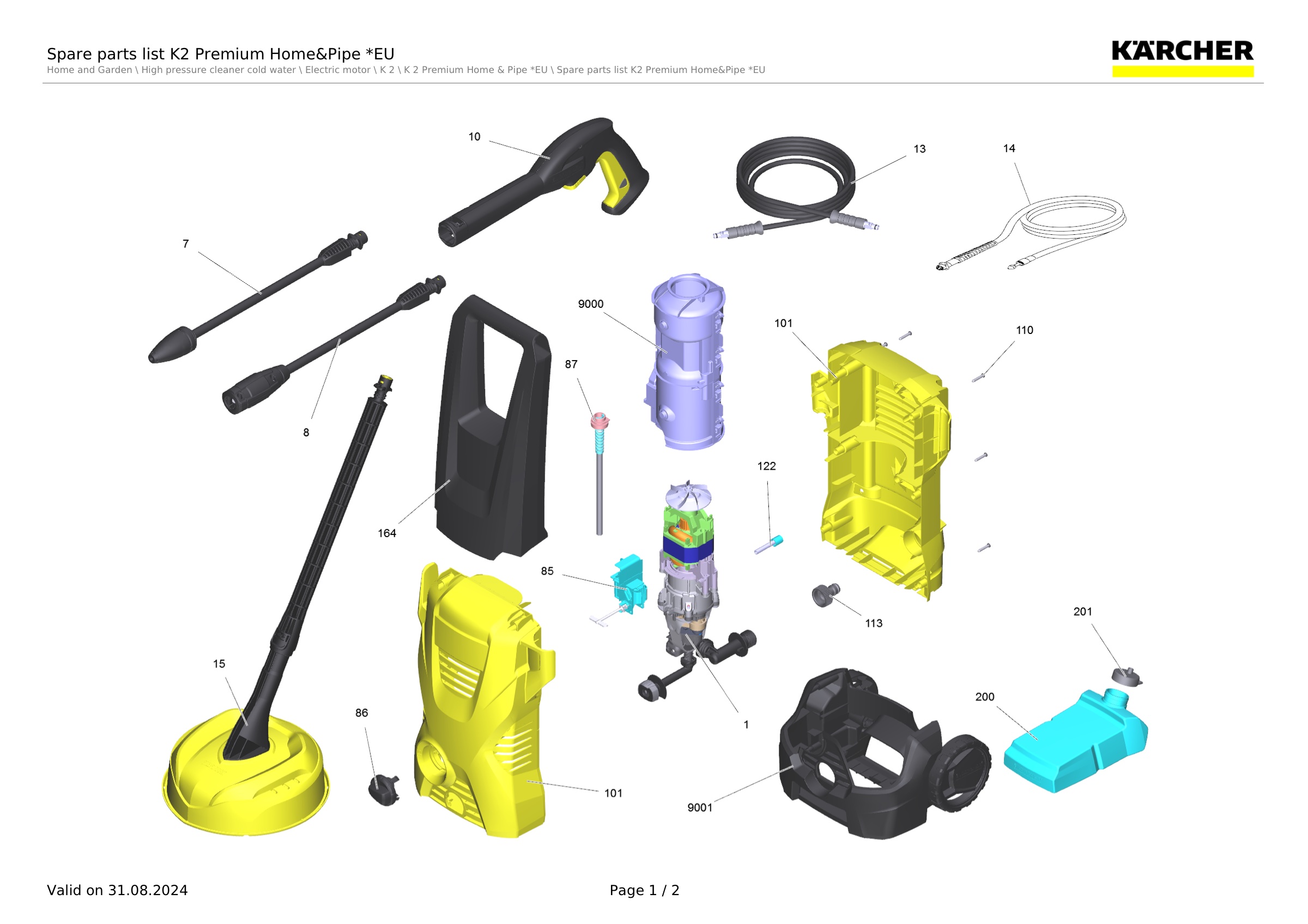 Spare parts list K2 Premium Home&Pipe *EU