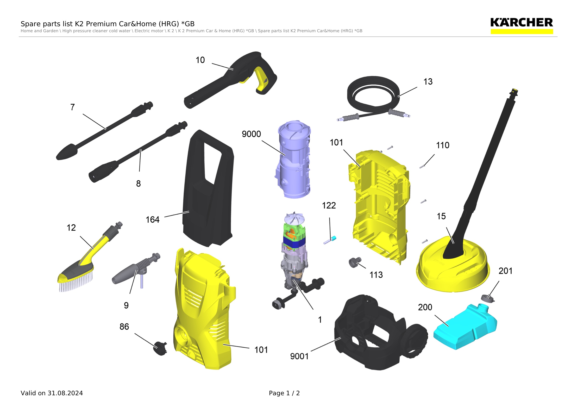 Spare parts list K2 Premium Car&Home (HRG) *GB