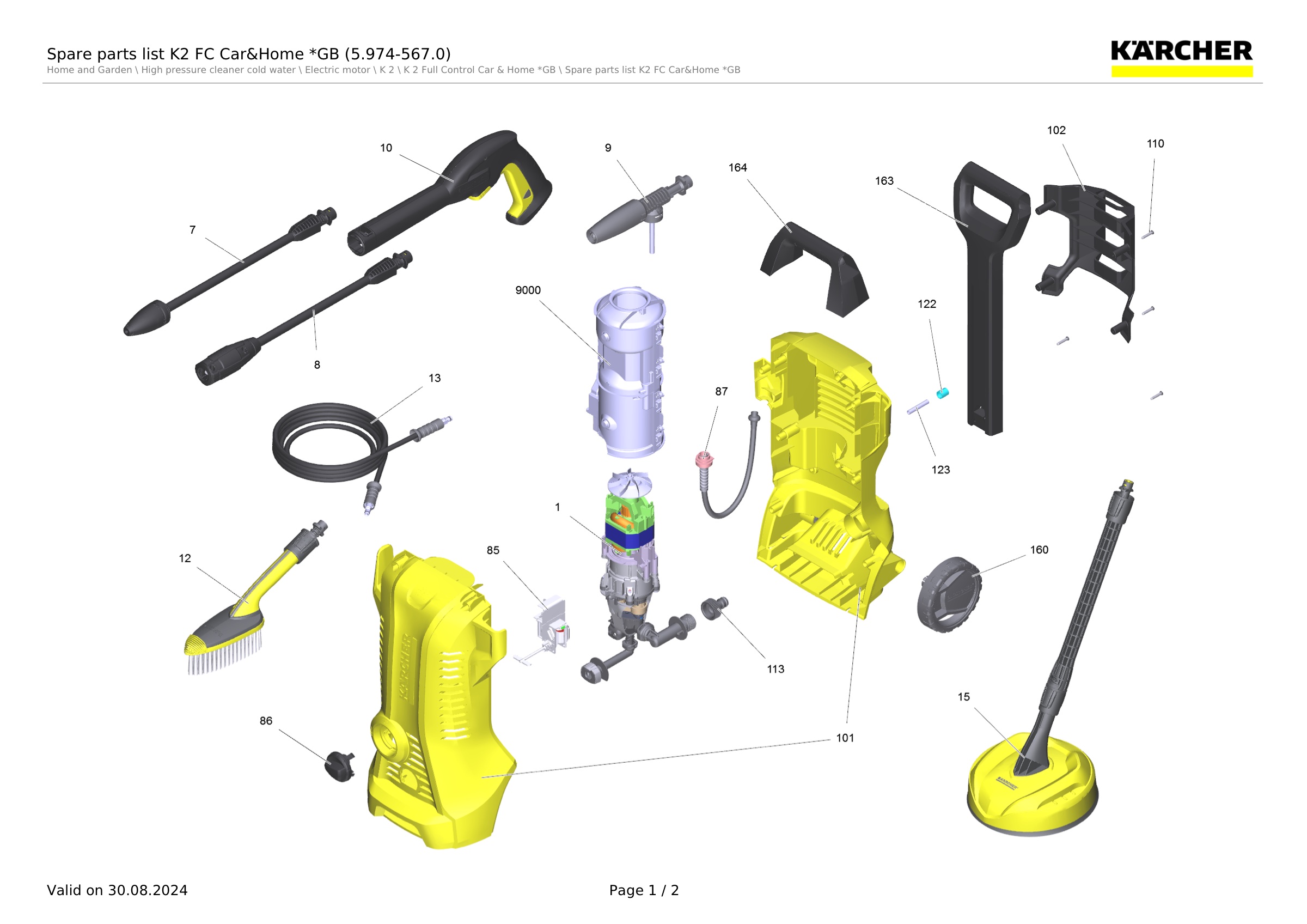 Spare parts list K2 FC Car&Home *GB (5.974-567.0)