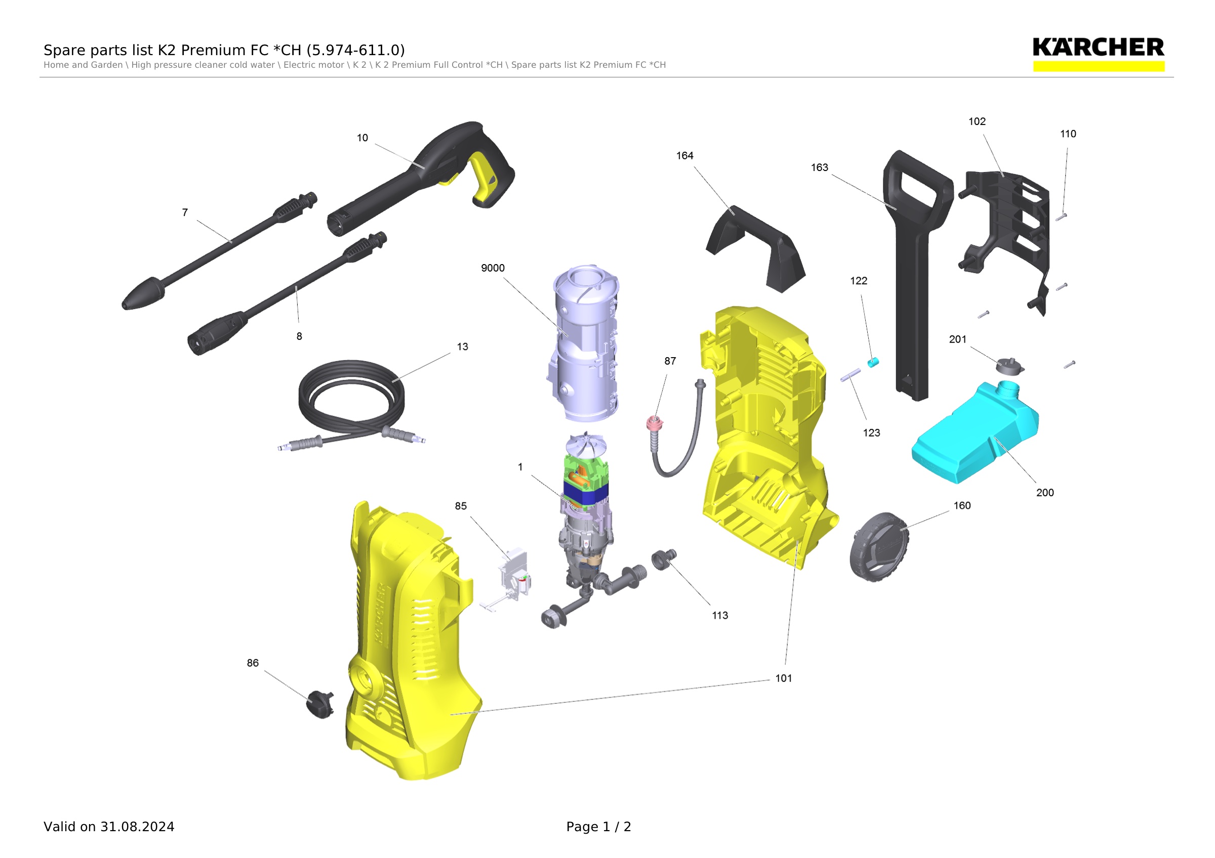 Spare parts list K2 Premium FC *CH (5.974-611.0)
