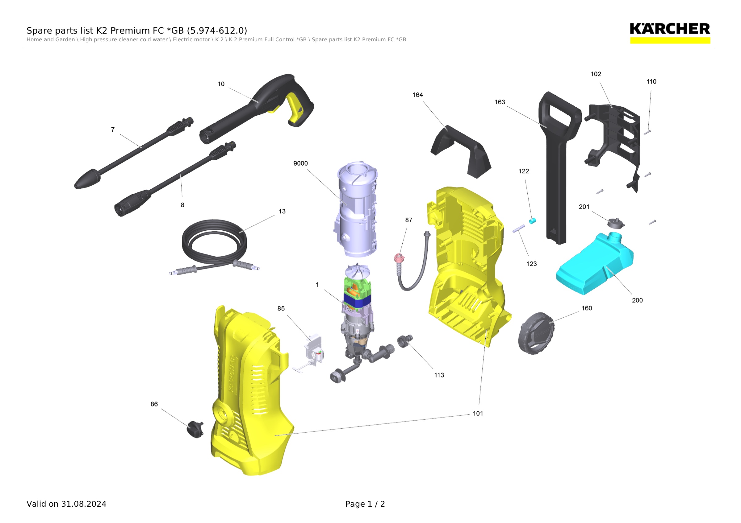 Spare parts list K2 Premium FC *GB (5.974-612.0)