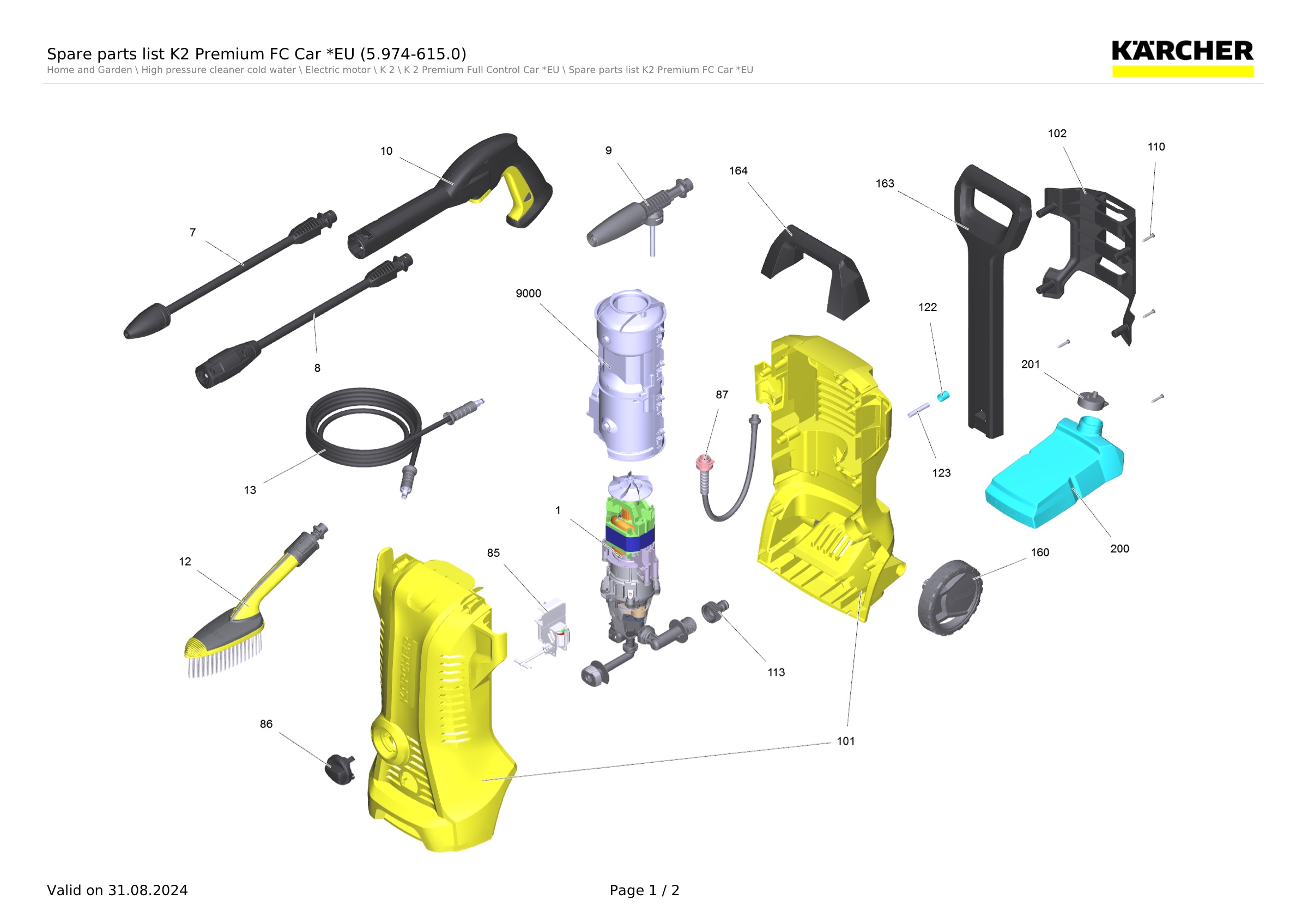 Spare parts list K2 Premium FC Car *EU (5.974-615.0)