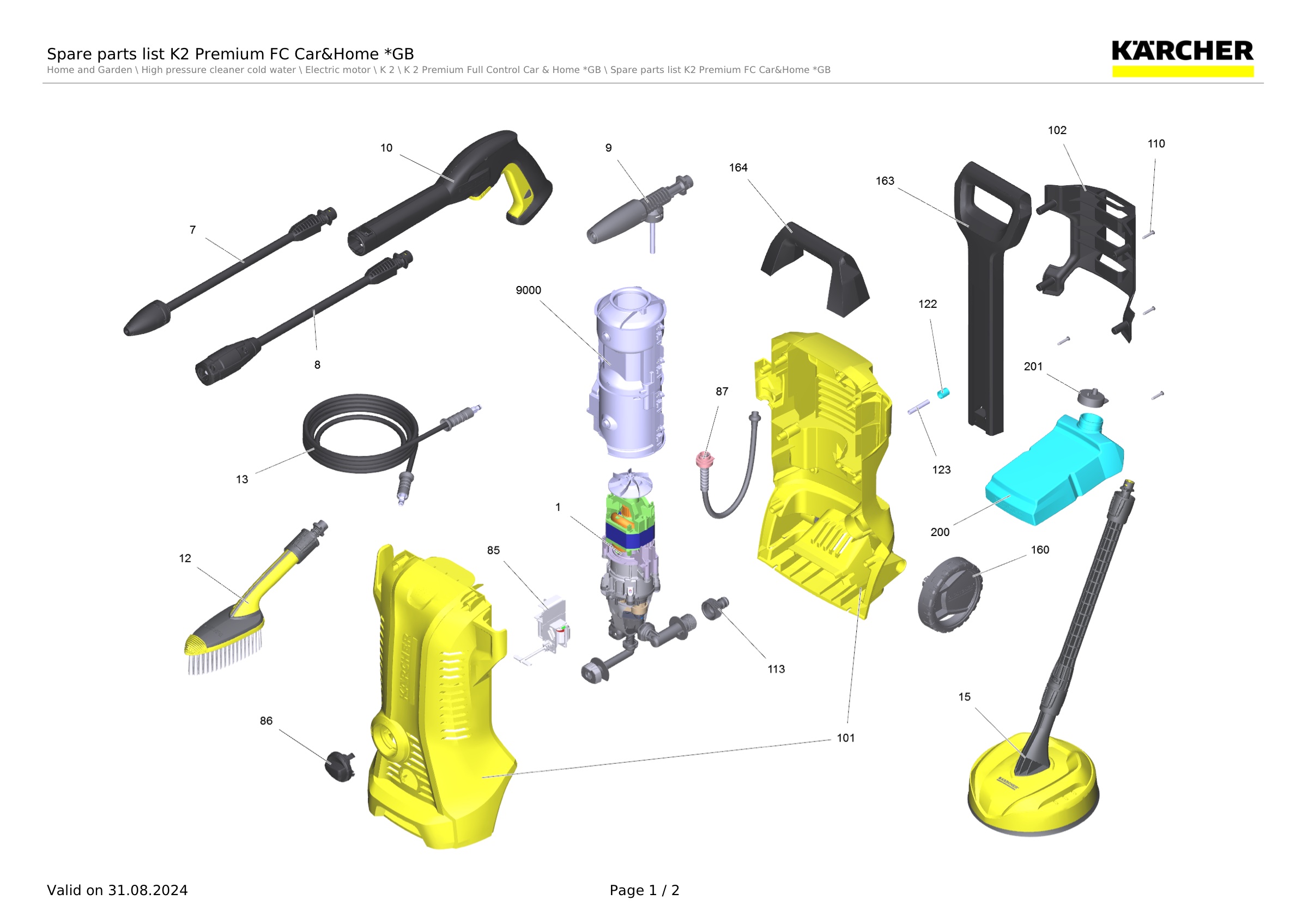 Spare parts list K2 Premium FC Car&Home *GB