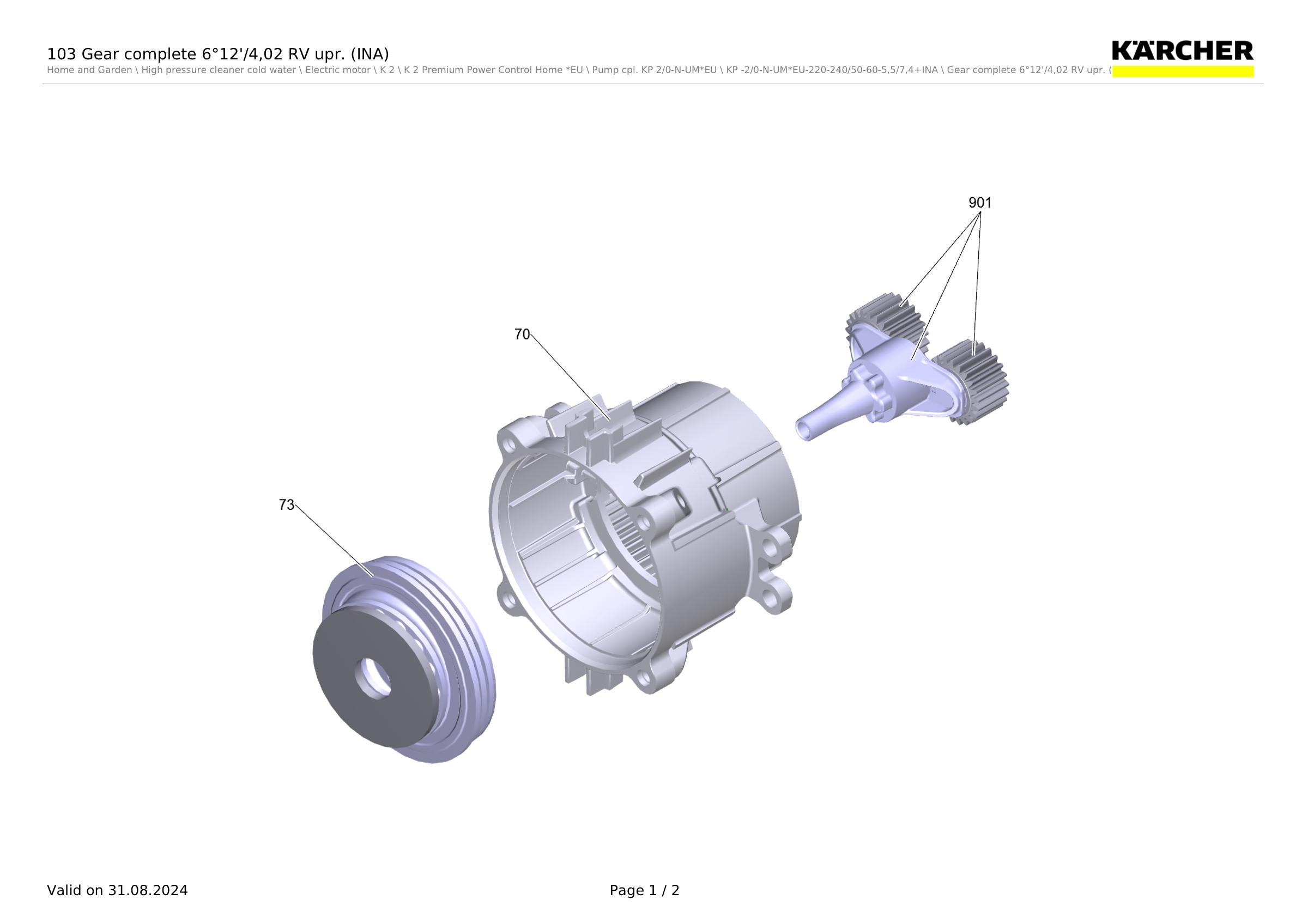 103 Gear complete 6°12'/4,02 RV upr. (INA)