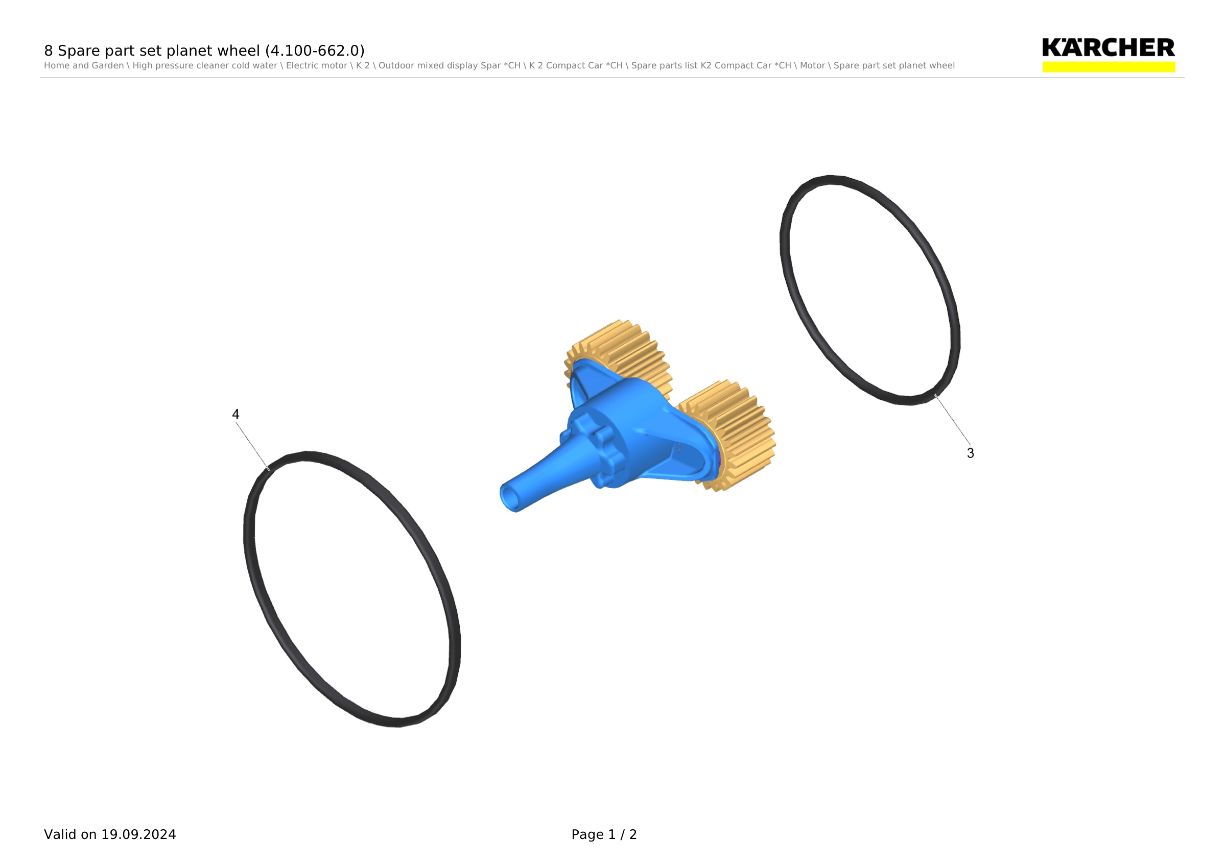 8 Spare part set planet wheel (4.100-662.0)