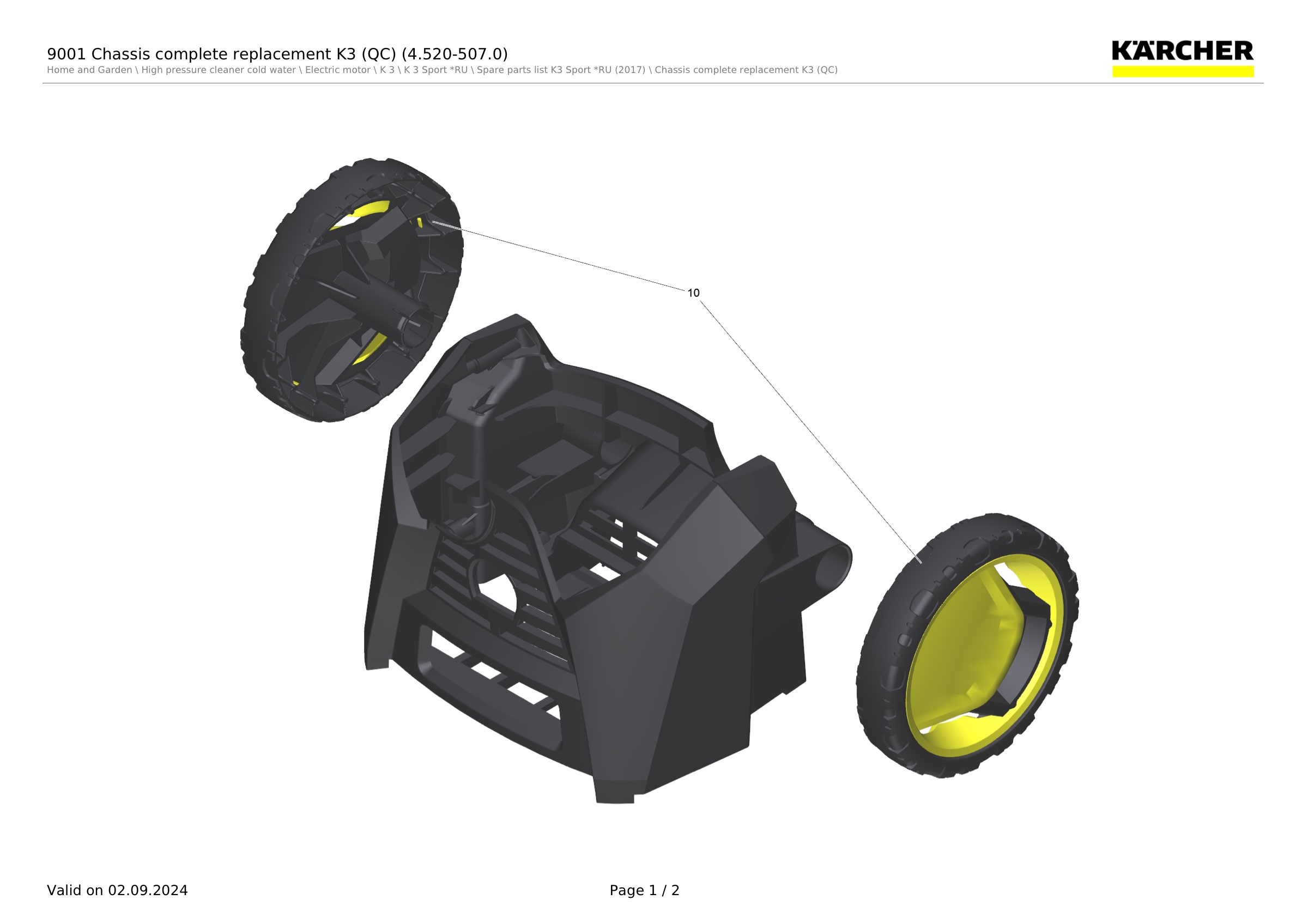 9001 Chassis complete replacement K3 (QC) (4.520-507.0)
