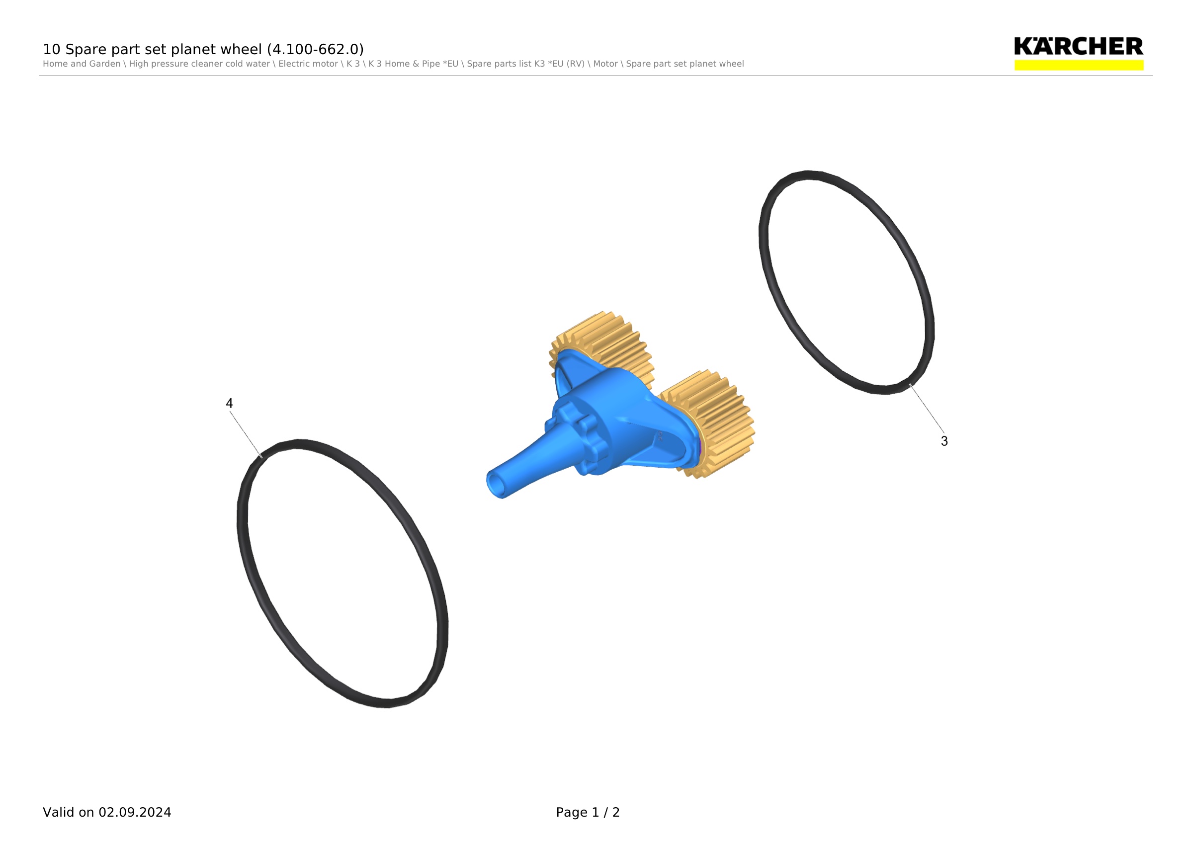 10 Spare part set planet wheel (4.100-662.0)