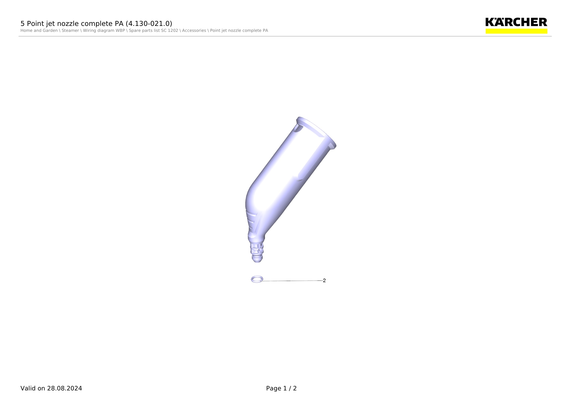 5 Point jet nozzle complete PA (4.130-021.0)