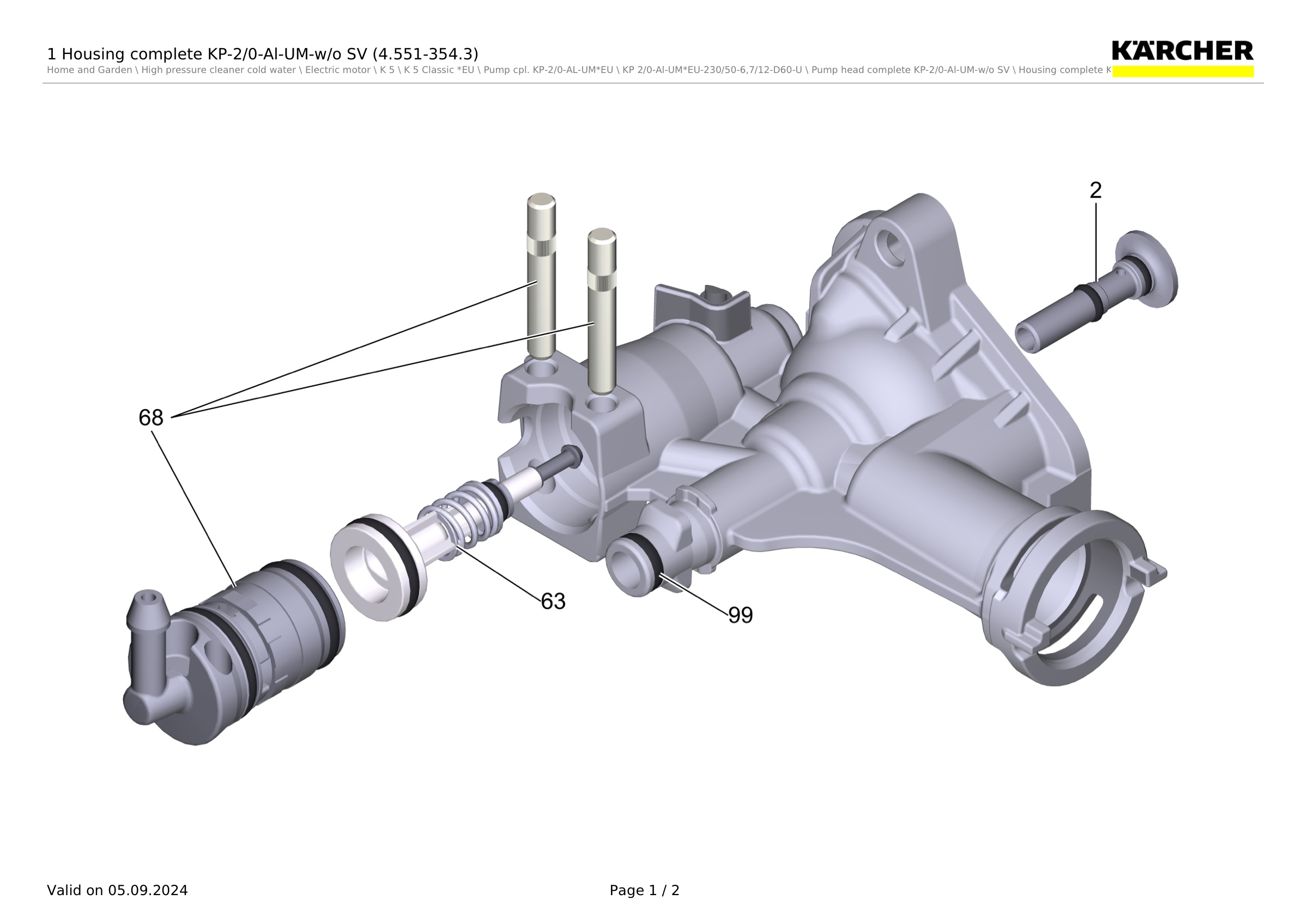 1 Housing complete KP-2/0-Al-UM-w/o SV (4.551-354.3)
