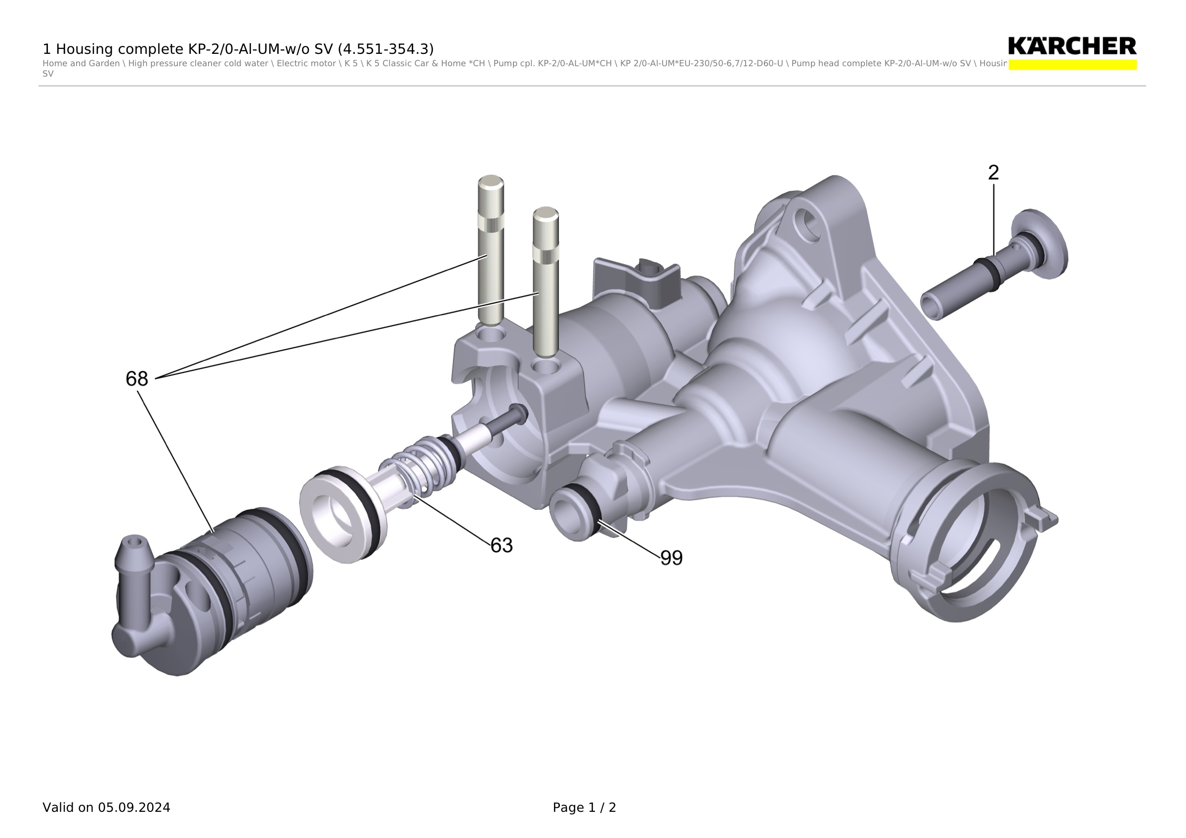1 Housing complete KP-2/0-Al-UM-w/o SV (4.551-354.3)