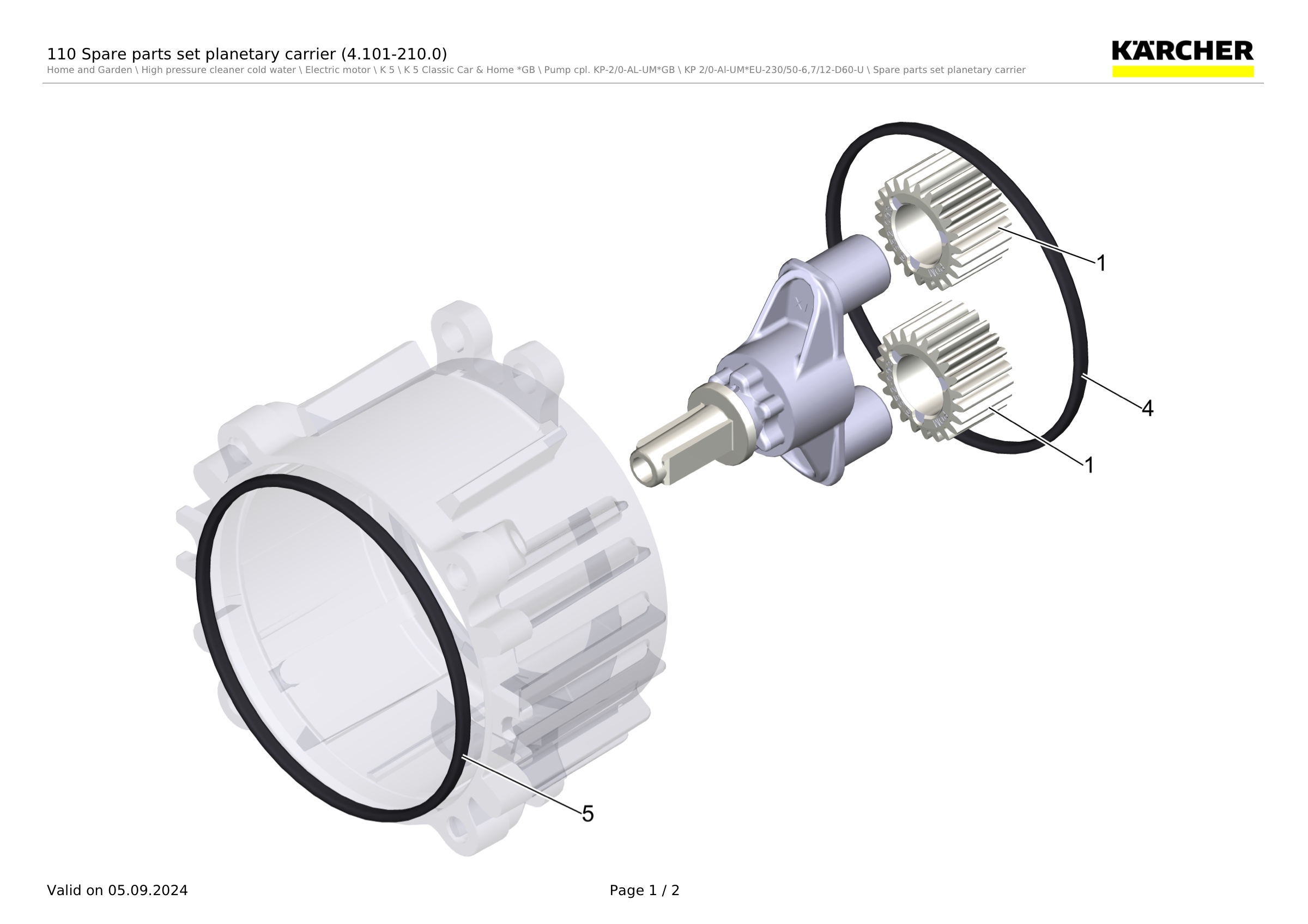 110 Spare parts set planetary carrier (4.101-210.0)