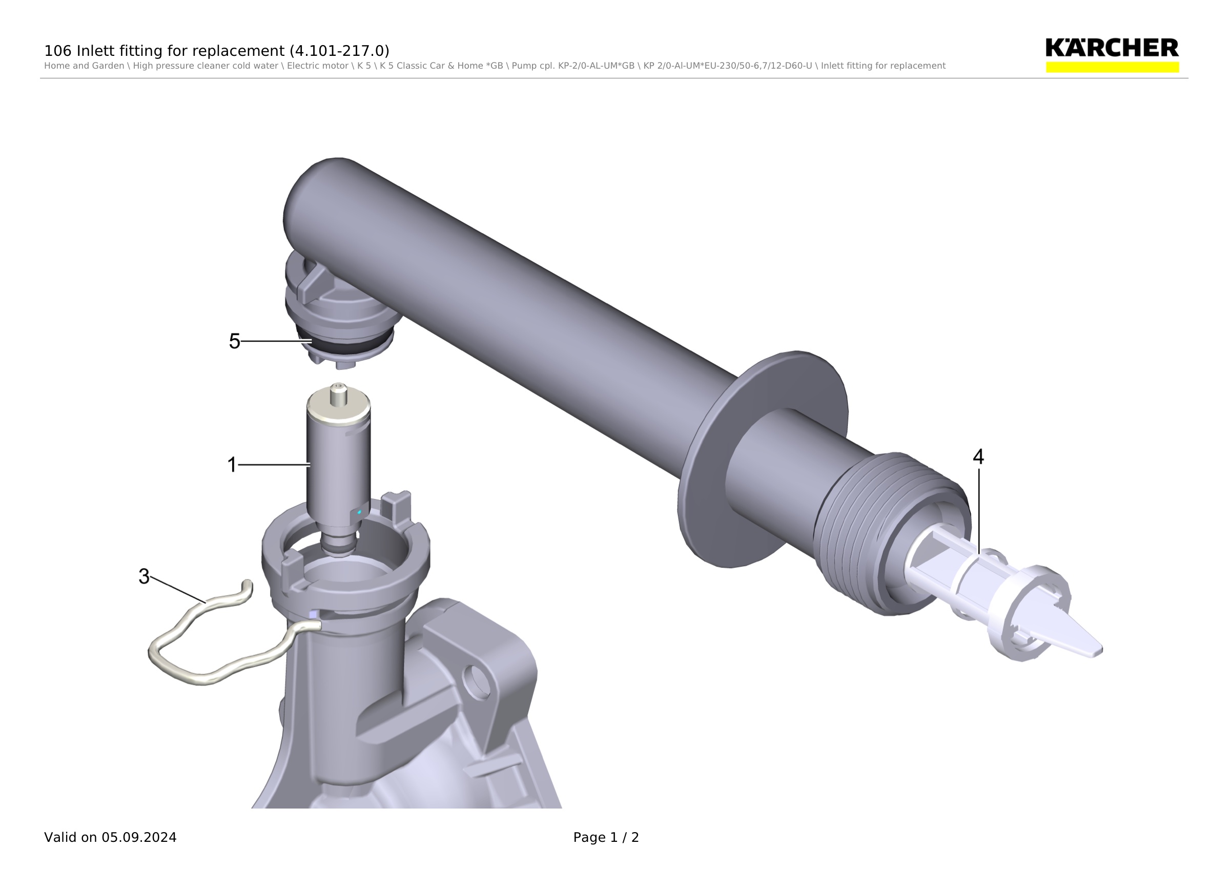 106 Inlett fitting for replacement (4.101-217.0)