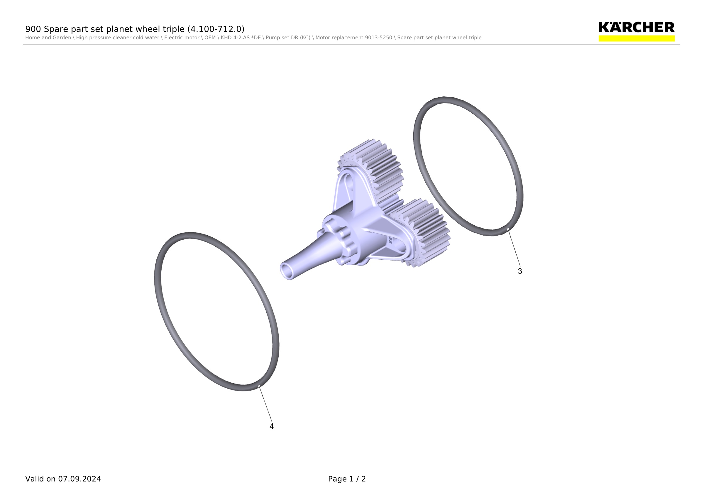 900 Spare part set planet wheel triple (4.100-712.0)