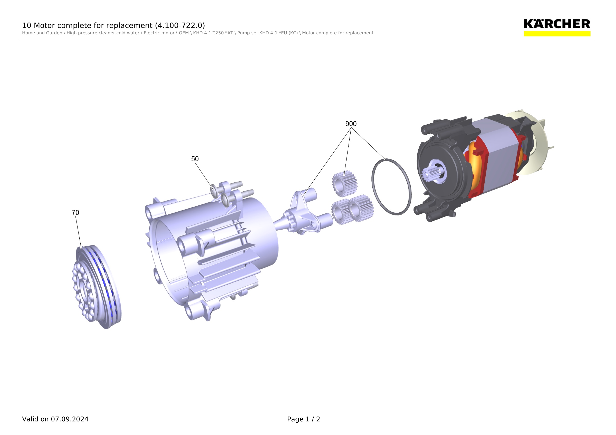 10 Motor complete for replacement (4.100-722.0)