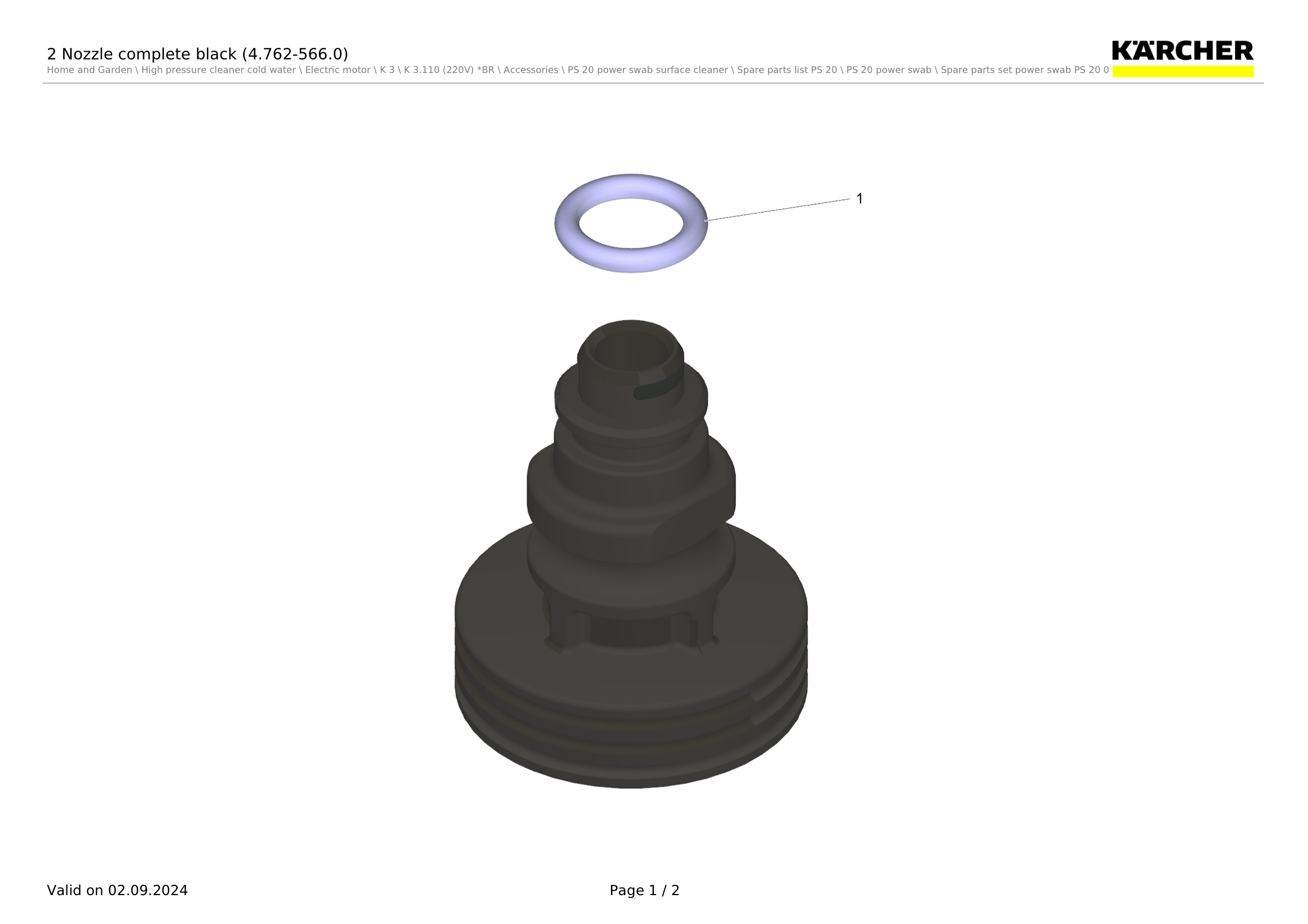 2 Nozzle complete black (4.762-566.0)