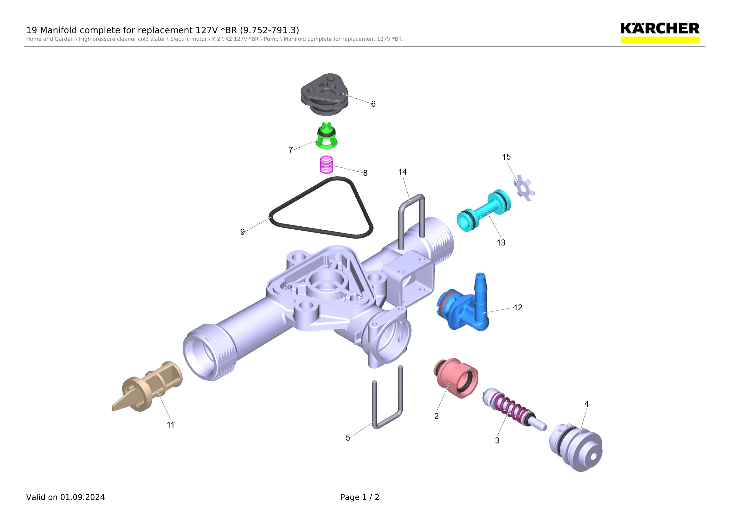 19 Manifold complete for replacement 127V *BR (9.752-791.3)