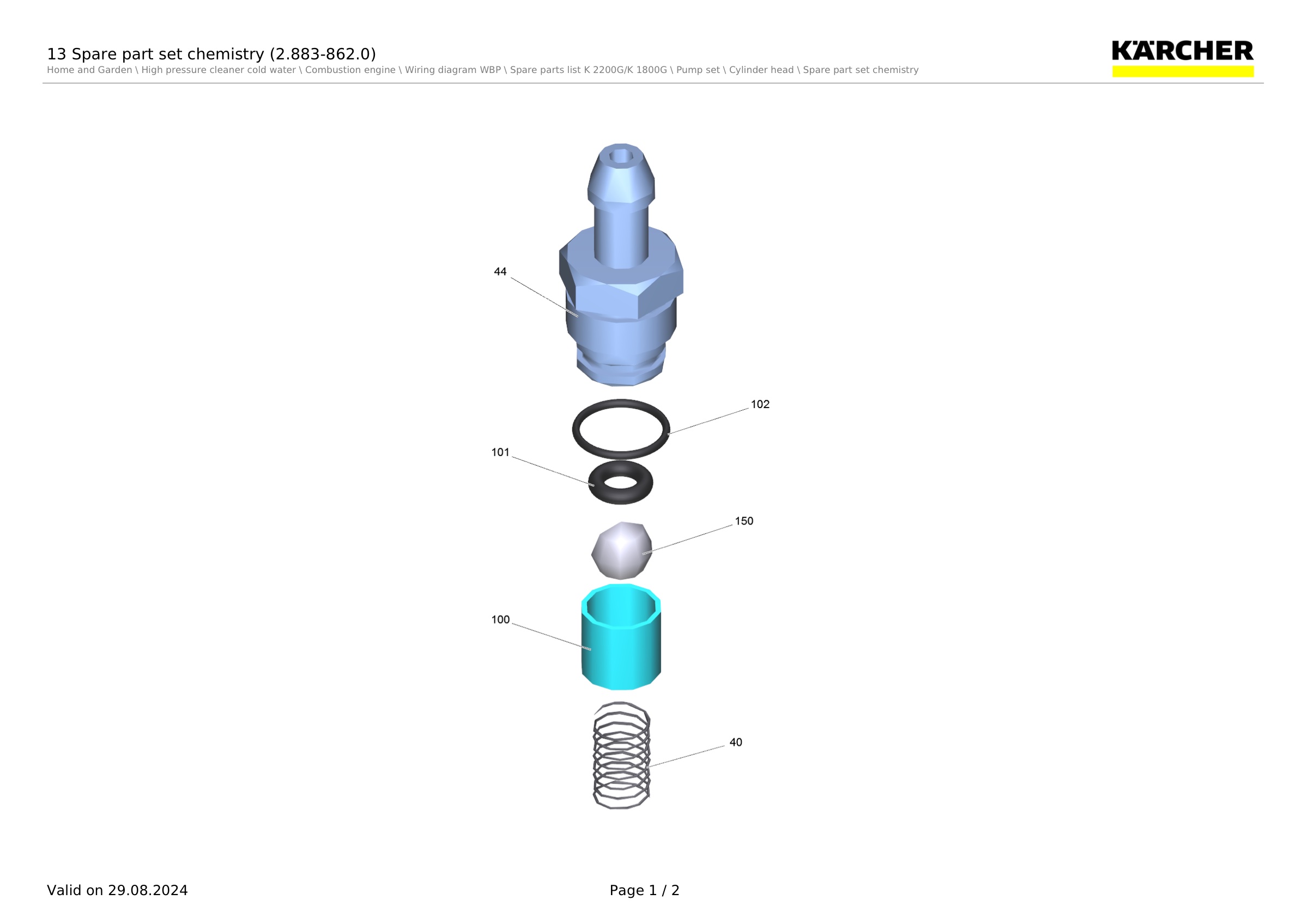 13 Spare part set chemistry (2.883-862.0)