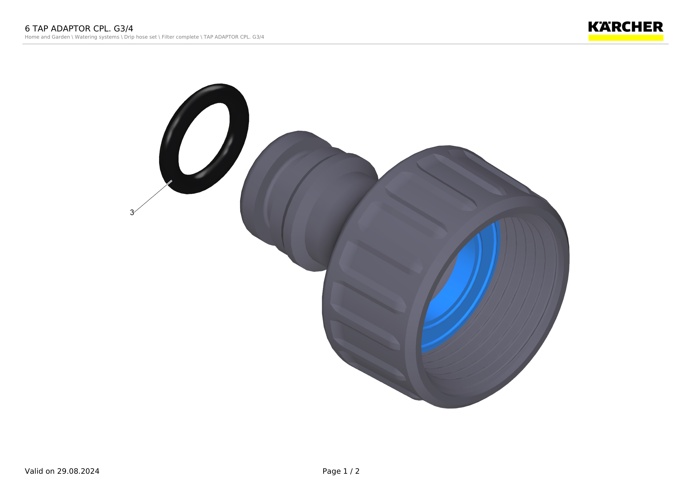 6 TAP ADAPTOR CPL. G3/4