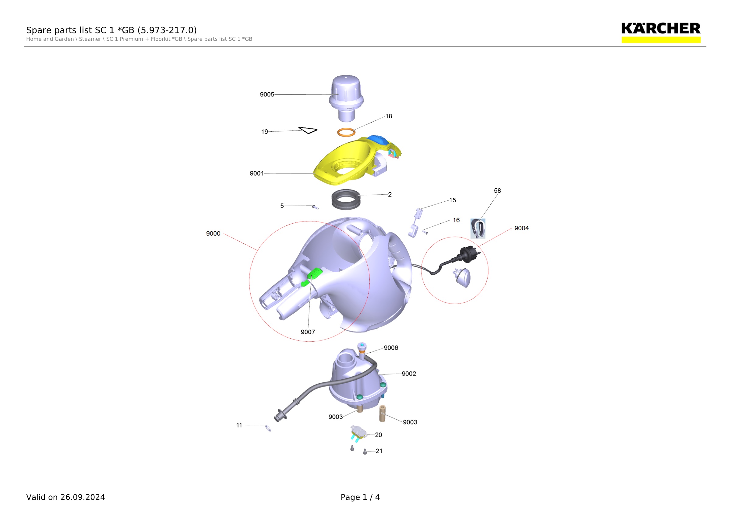 Spare parts list SC 1 *GB (5.973-217.0)