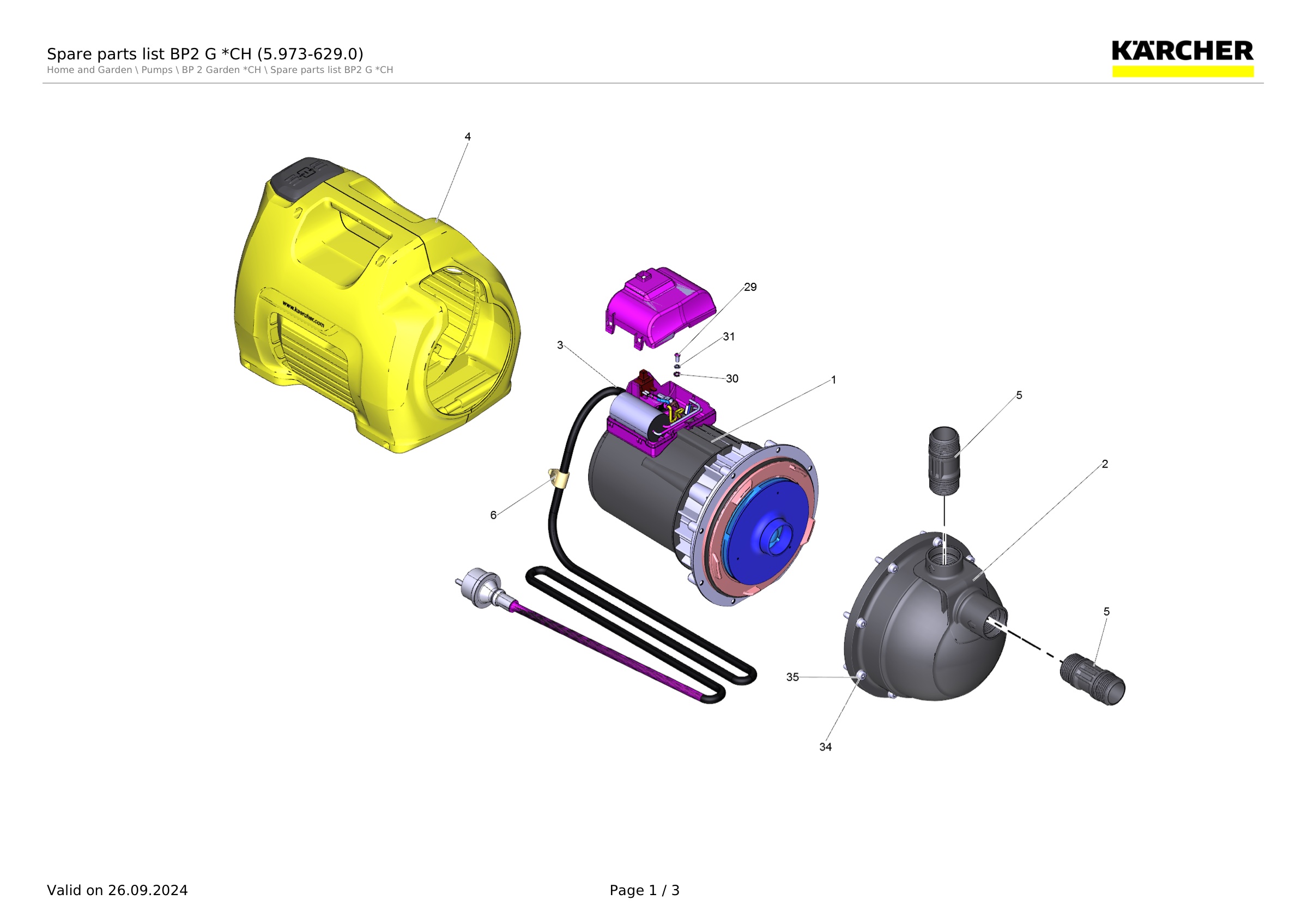 Spare parts list BP2 G *CH (5.973-629.0)