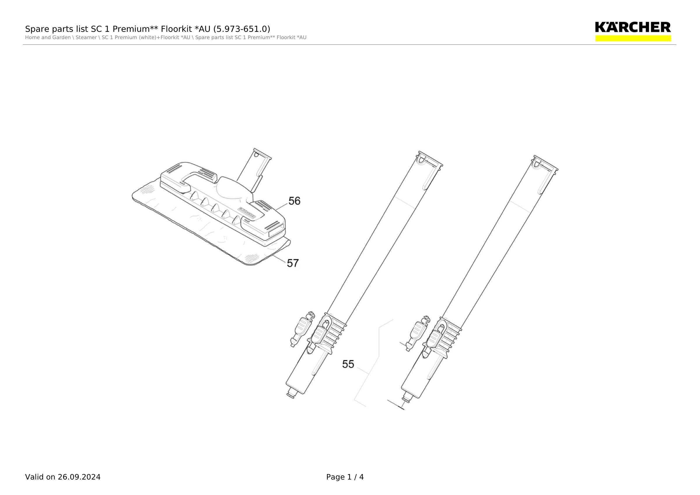 Spare parts list SC 1 Premium** Floorkit *AU (5.973-651.0)