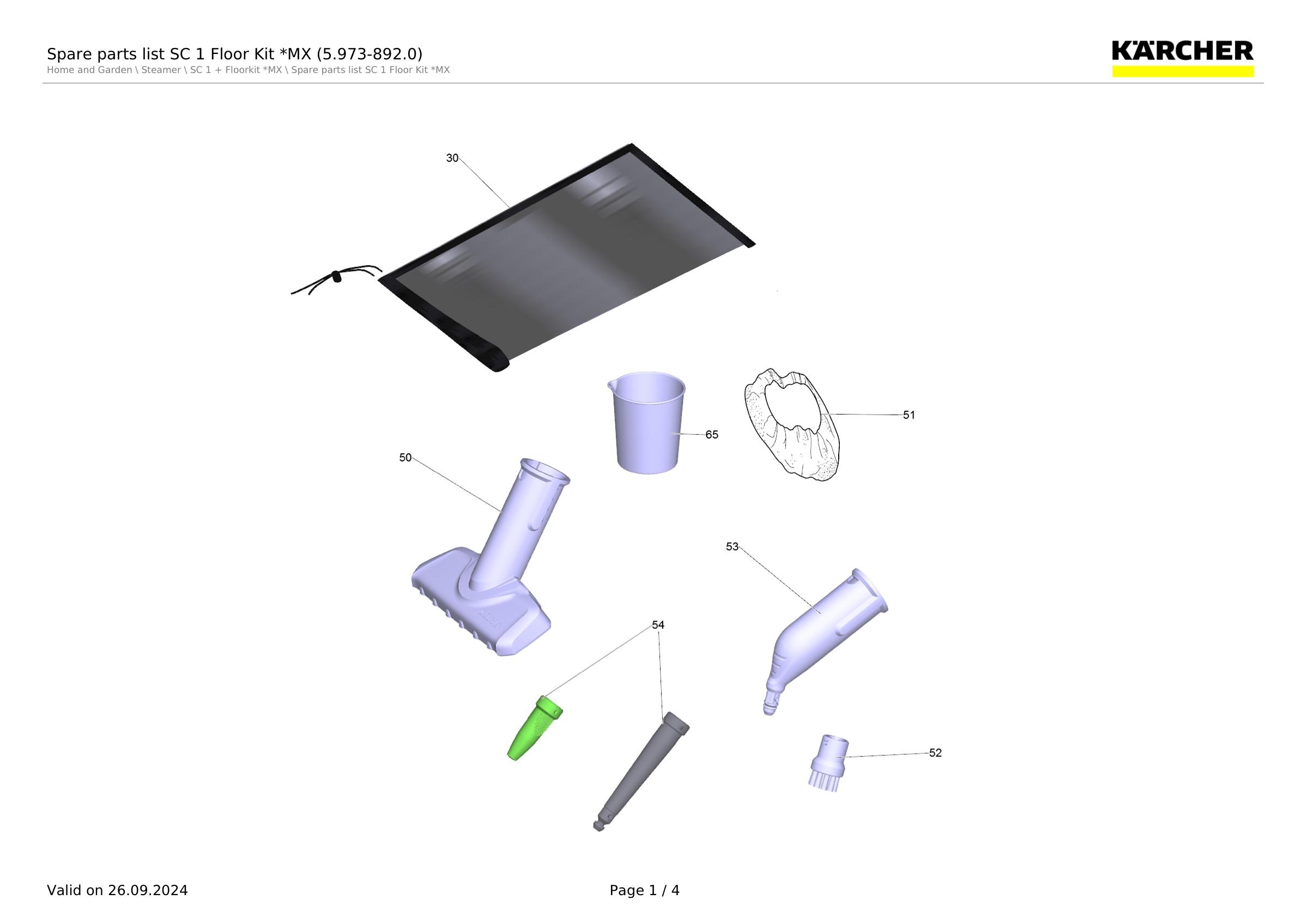 Spare parts list SC 1 Floor Kit *MX (5.973-892.0)