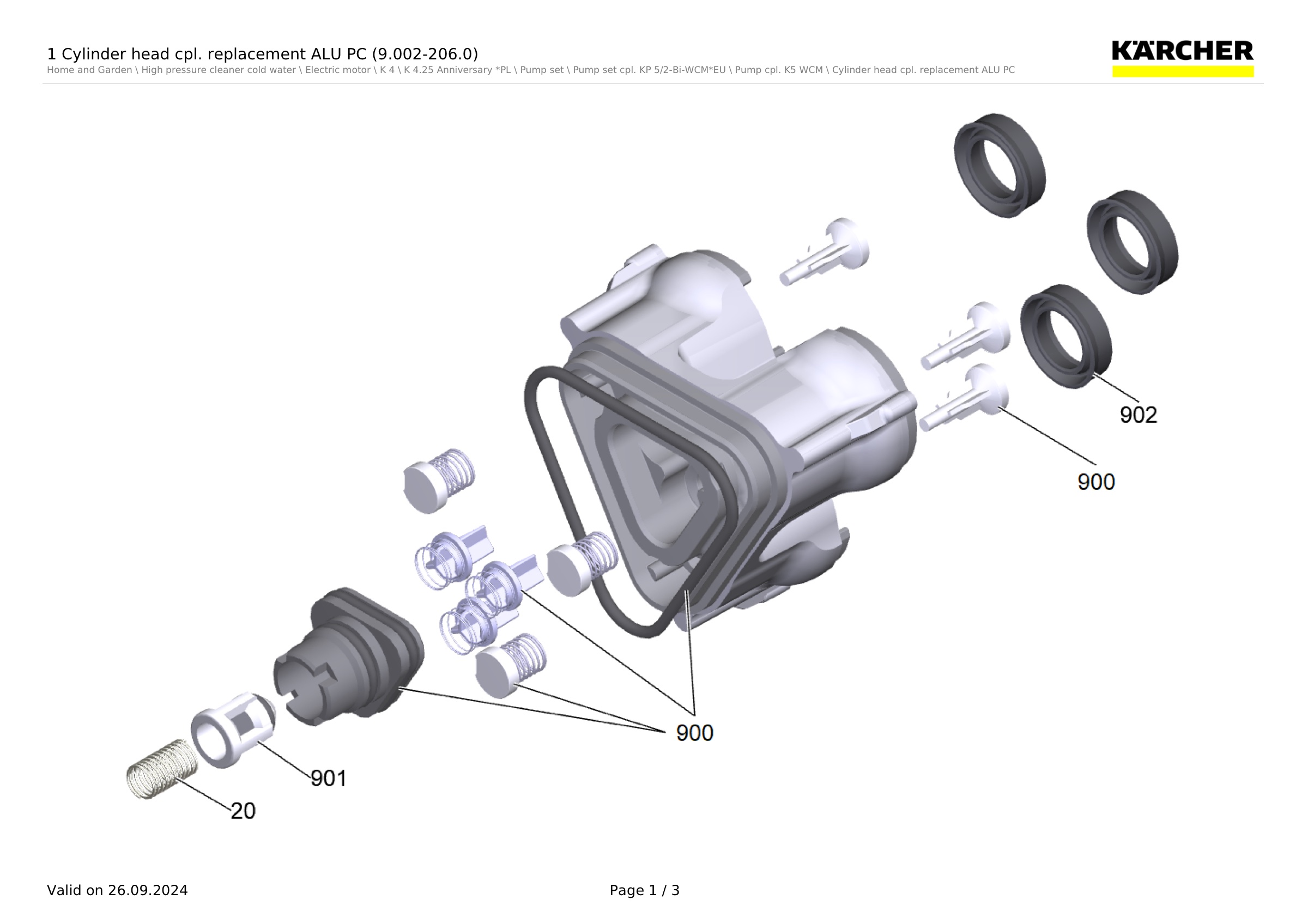 1 Cylinder head cpl. replacement ALU PC (9.002-206.0)