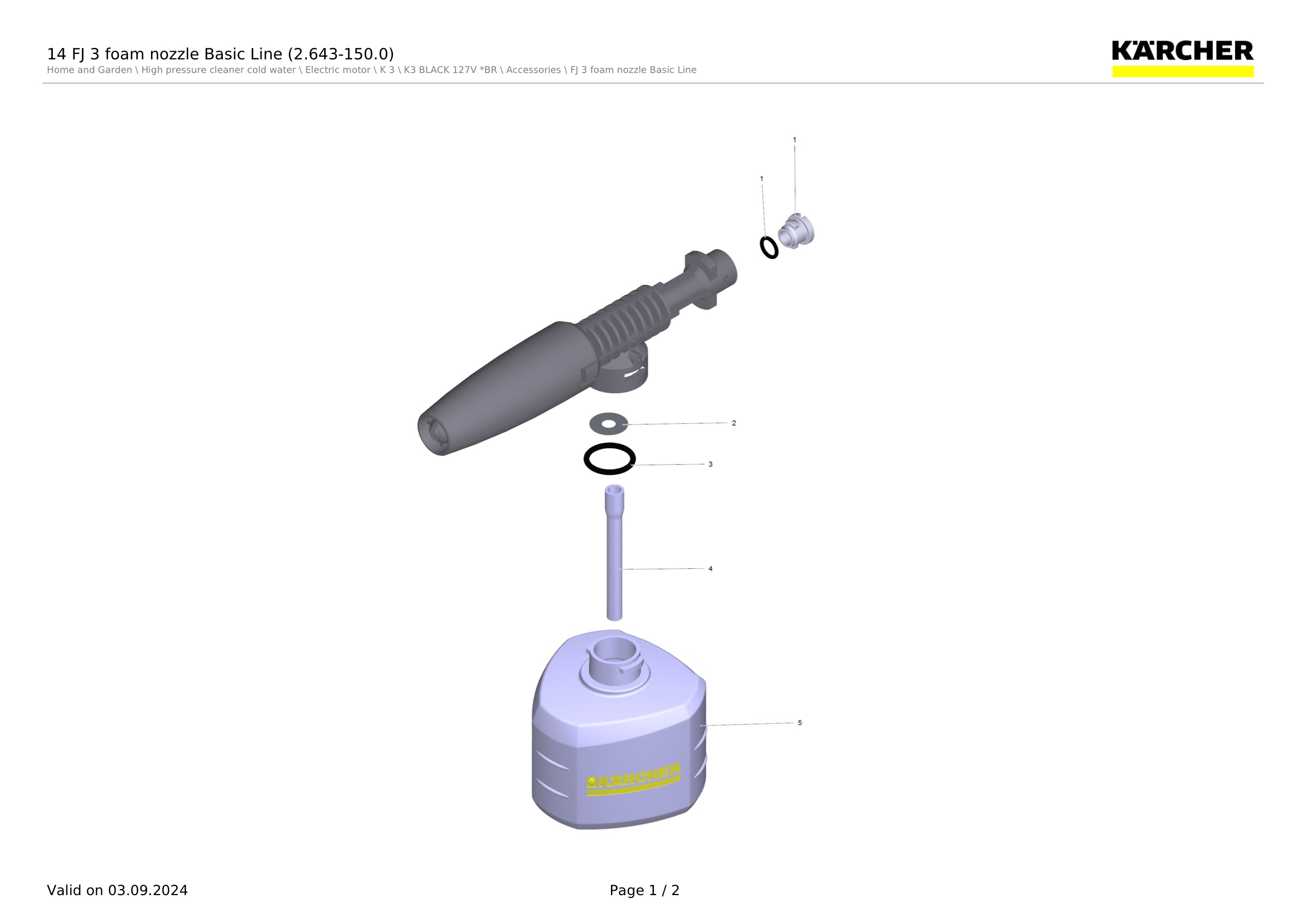 14 FJ 3 foam nozzle Basic Line (2.643-150.0)