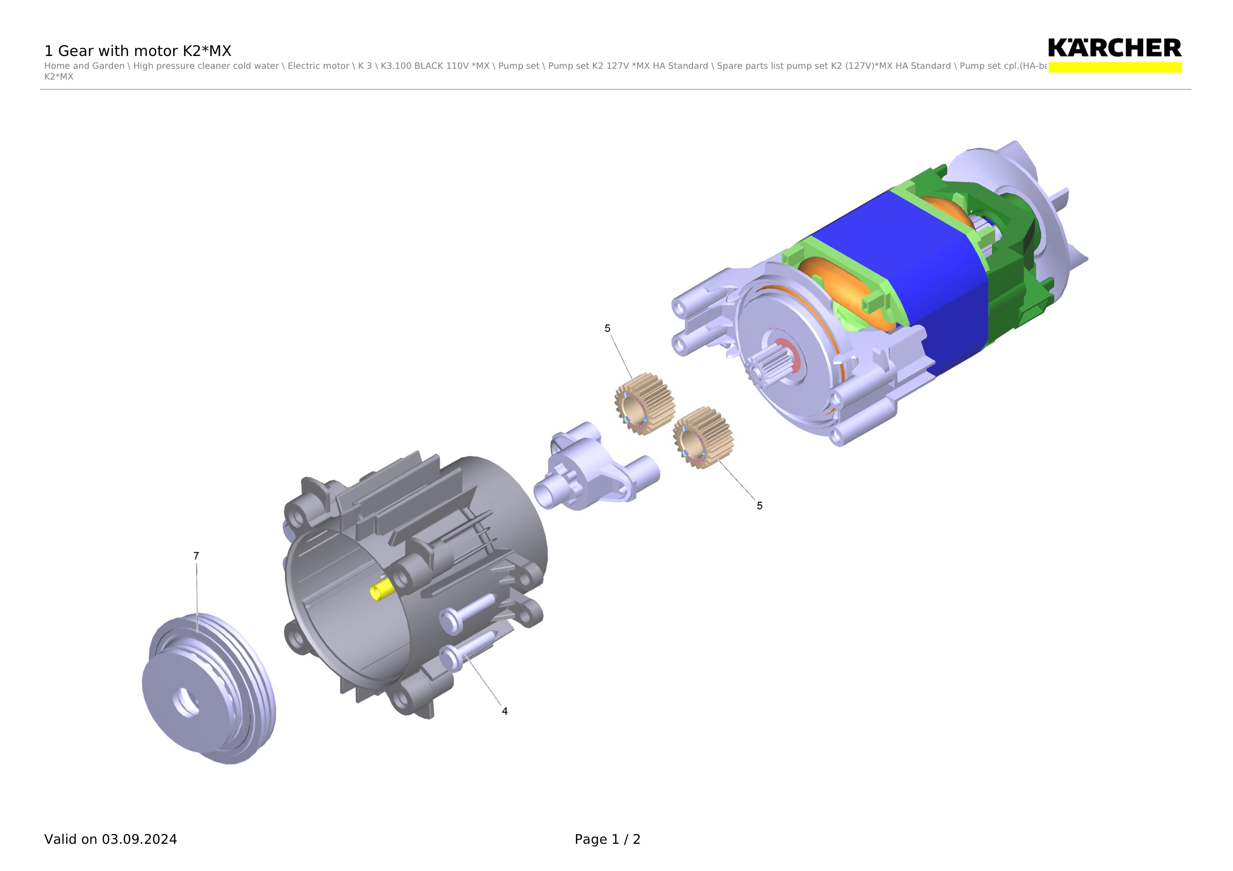 1 Gear with motor K2*MX
