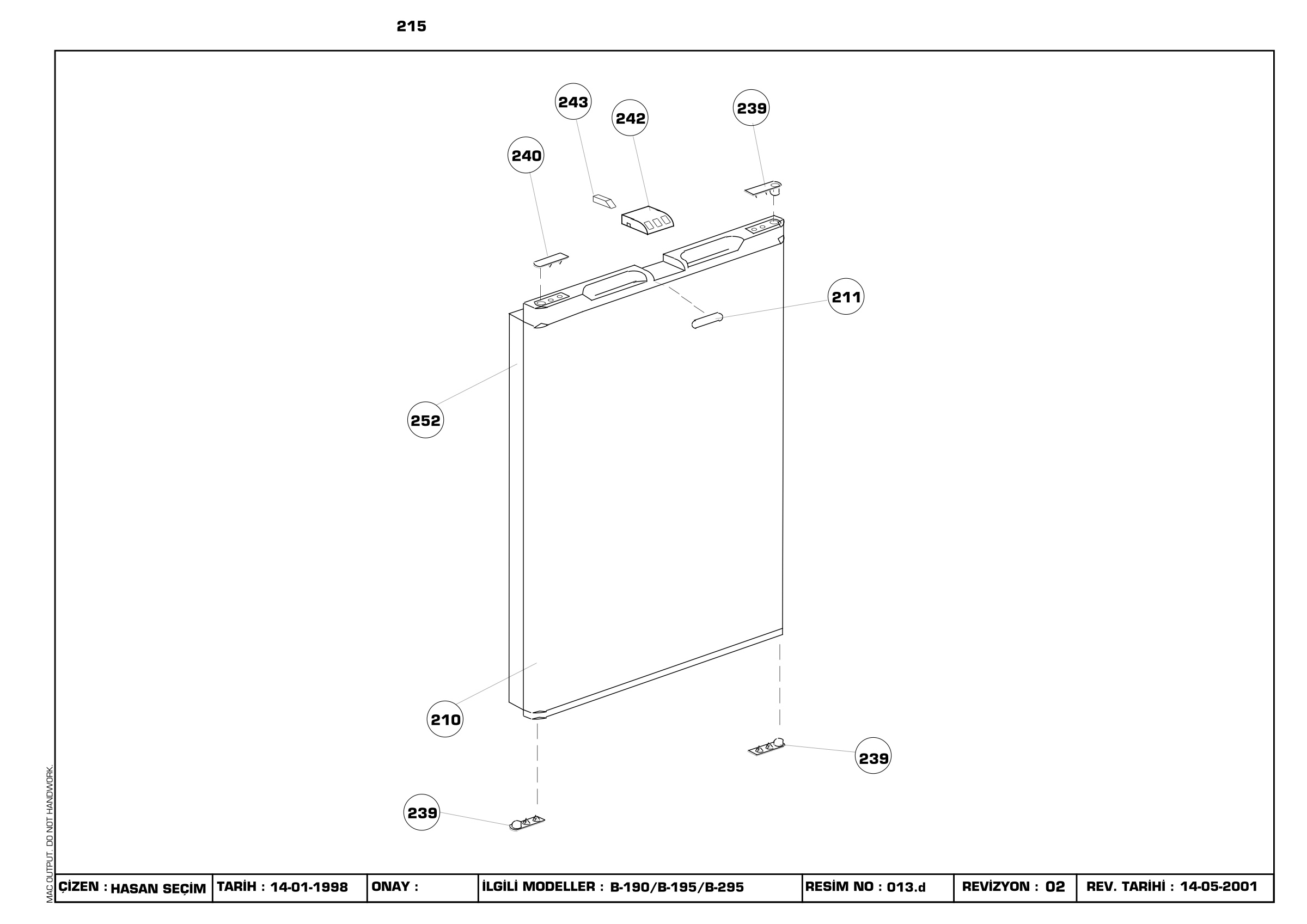 DOOR ASSY. (B-195 FRN)
