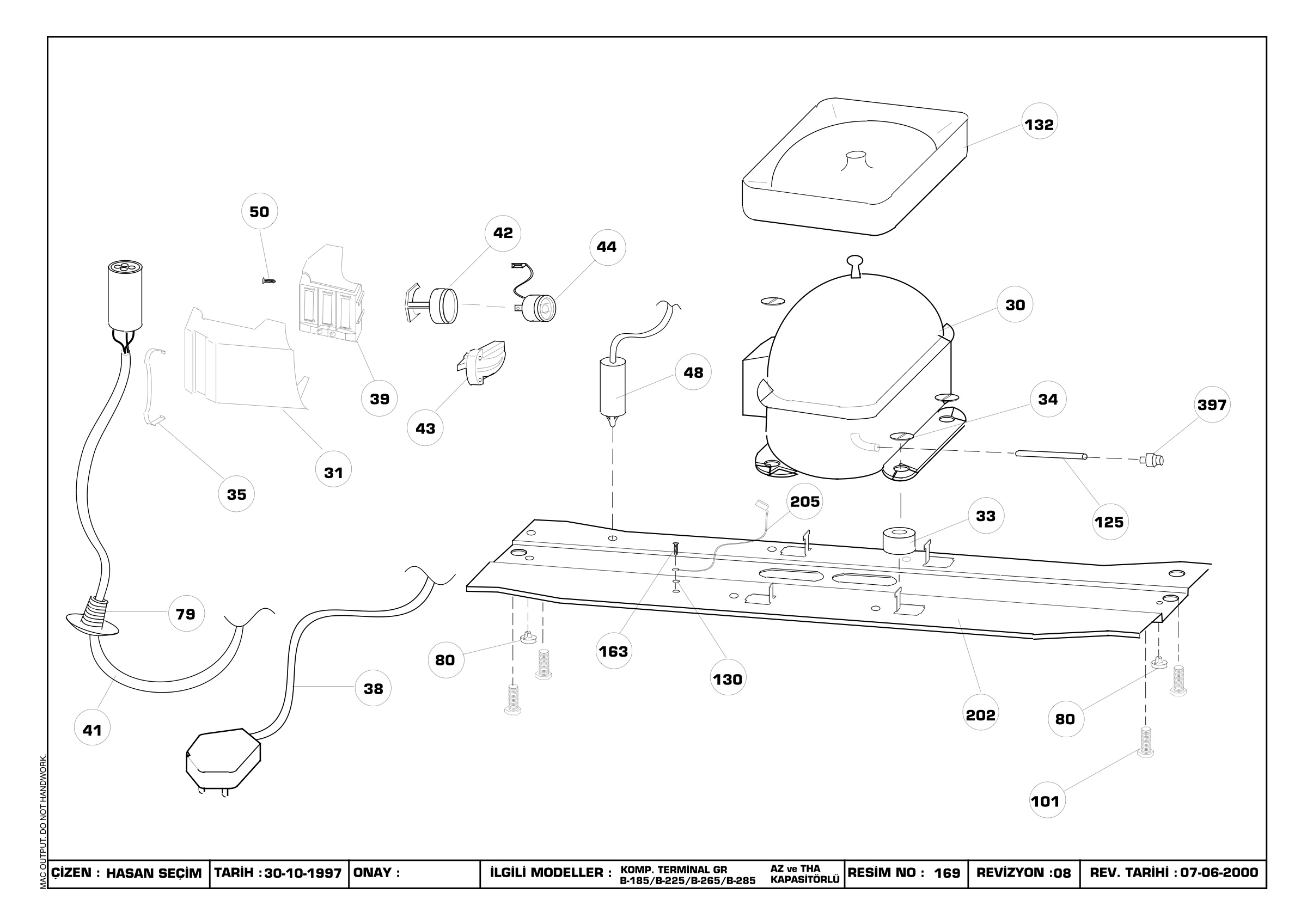 COMPRESSOR TERMINAL ASSY.(B-225/285/185)