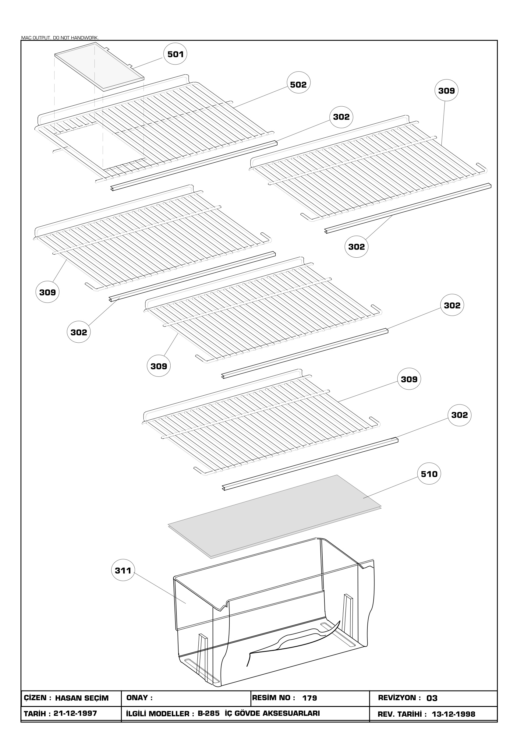 ACCESSORIES(B-285 WIRE SHELVES WITH BOTTLE TRAP)