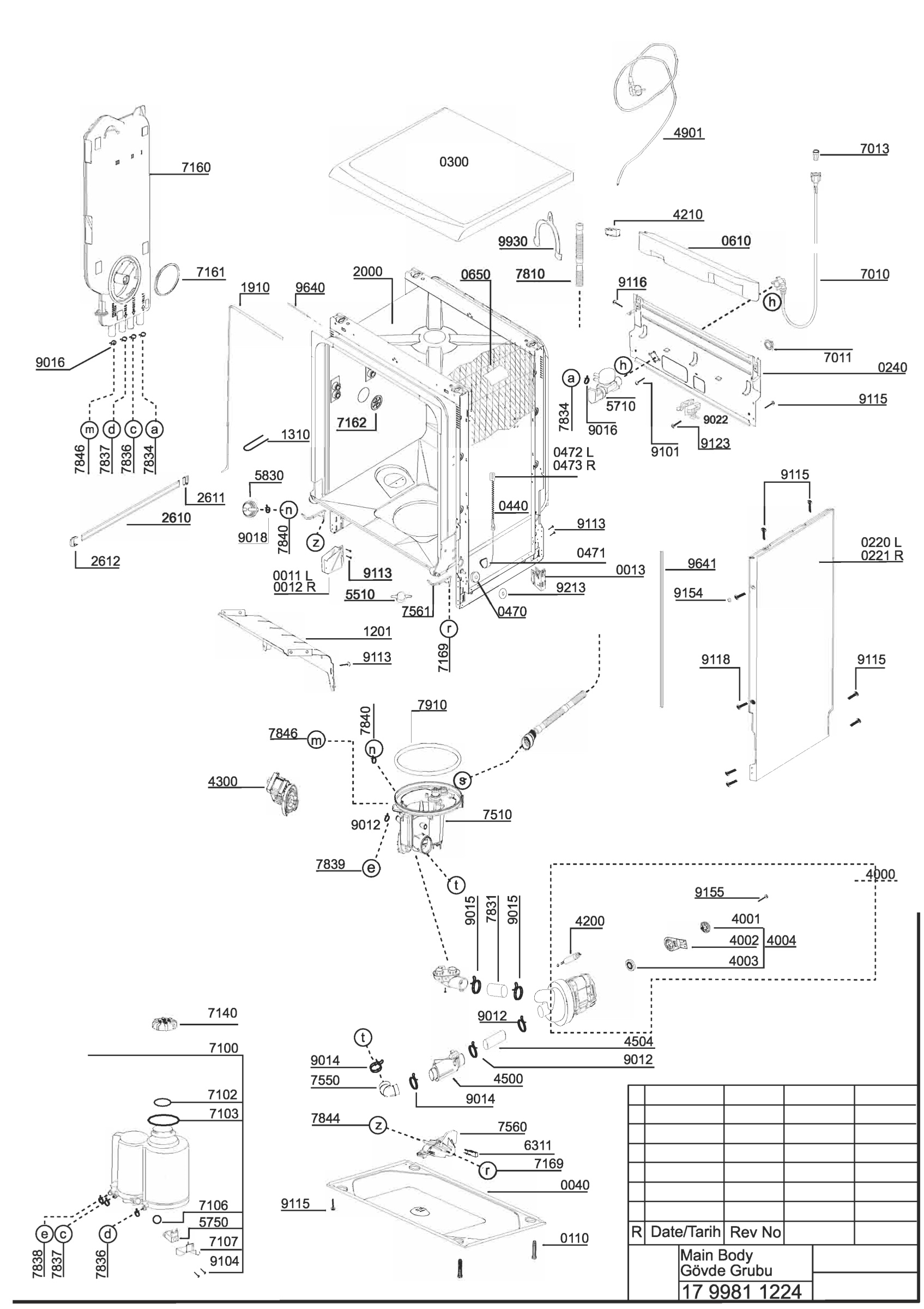 EXPLODED VIEW (MAIN BODY)