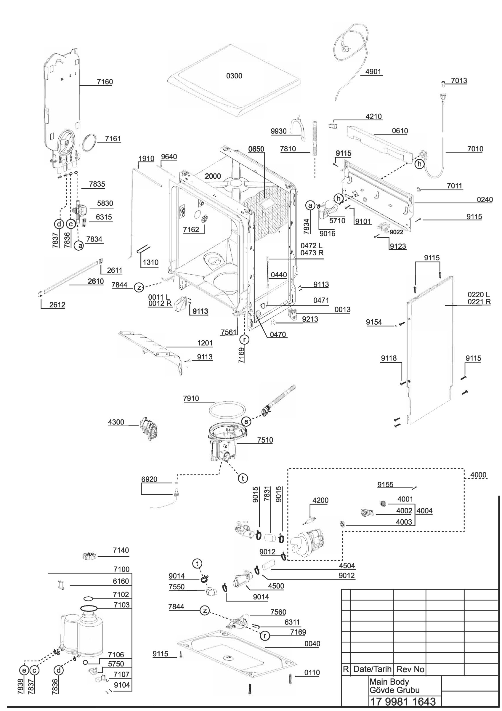 EXPLODED VIEW (MAIN BODY)