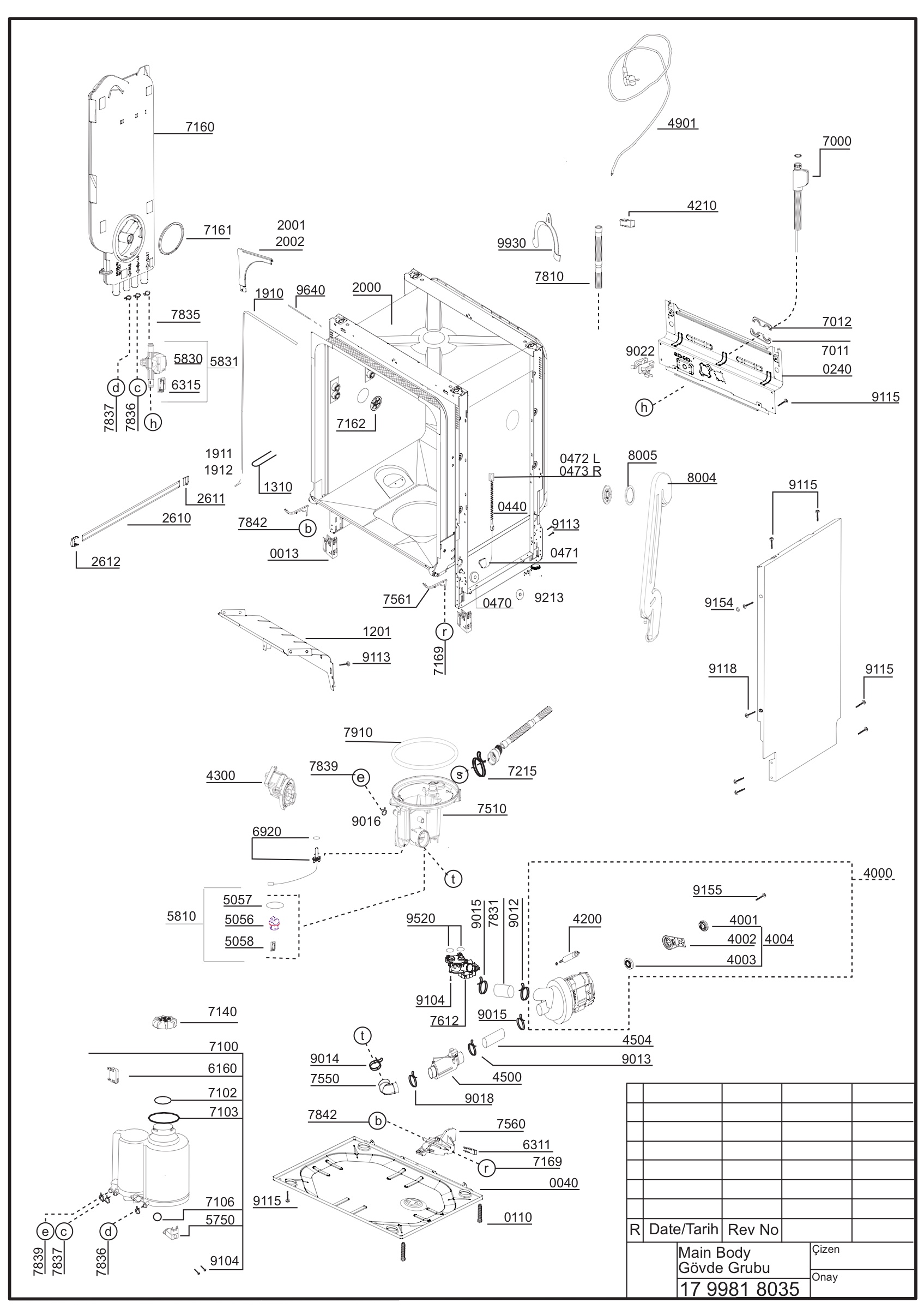 EXPLODED VIEW (MAIN BODY)