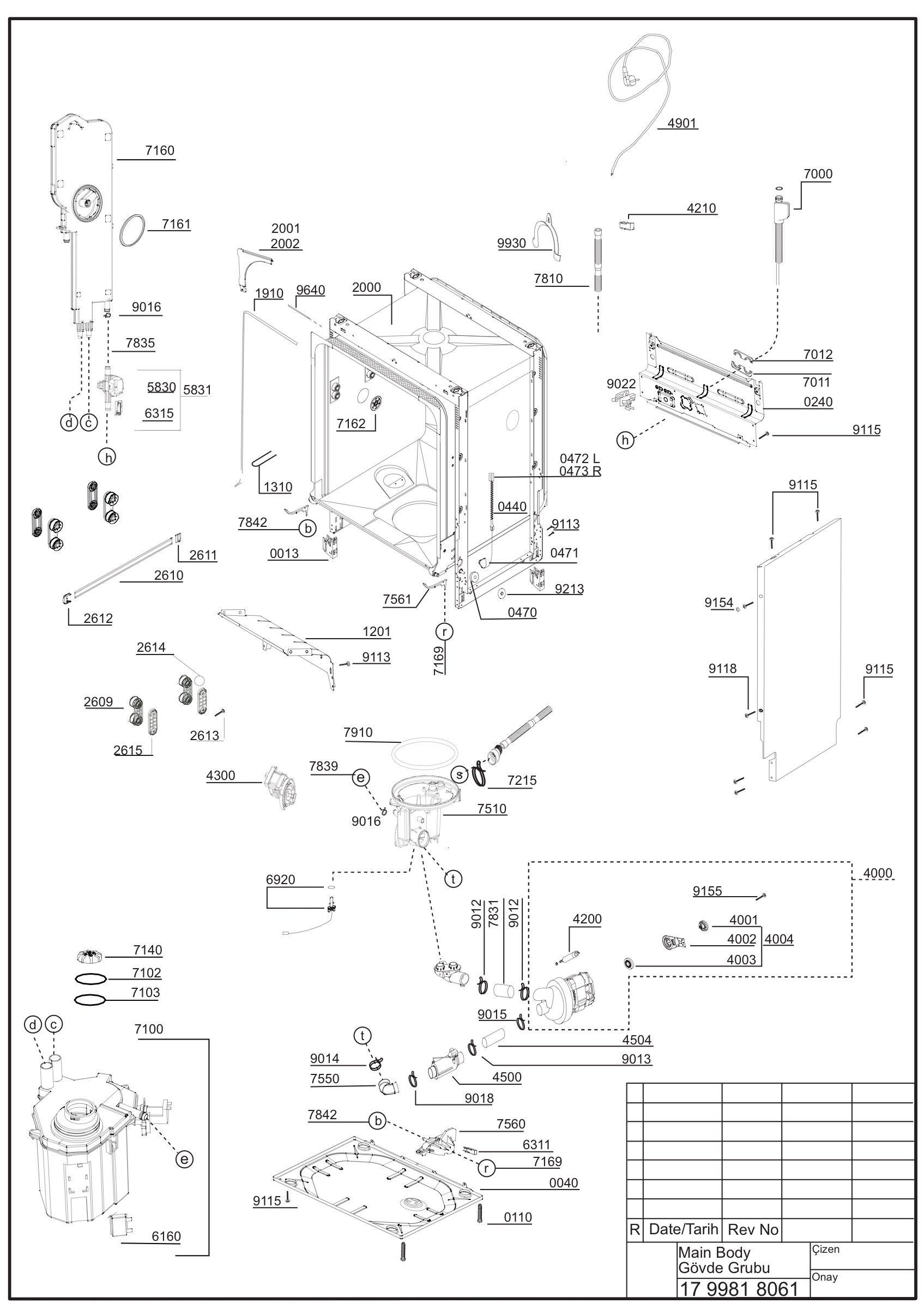 EXPLODED VIEW (MAIN BODY)