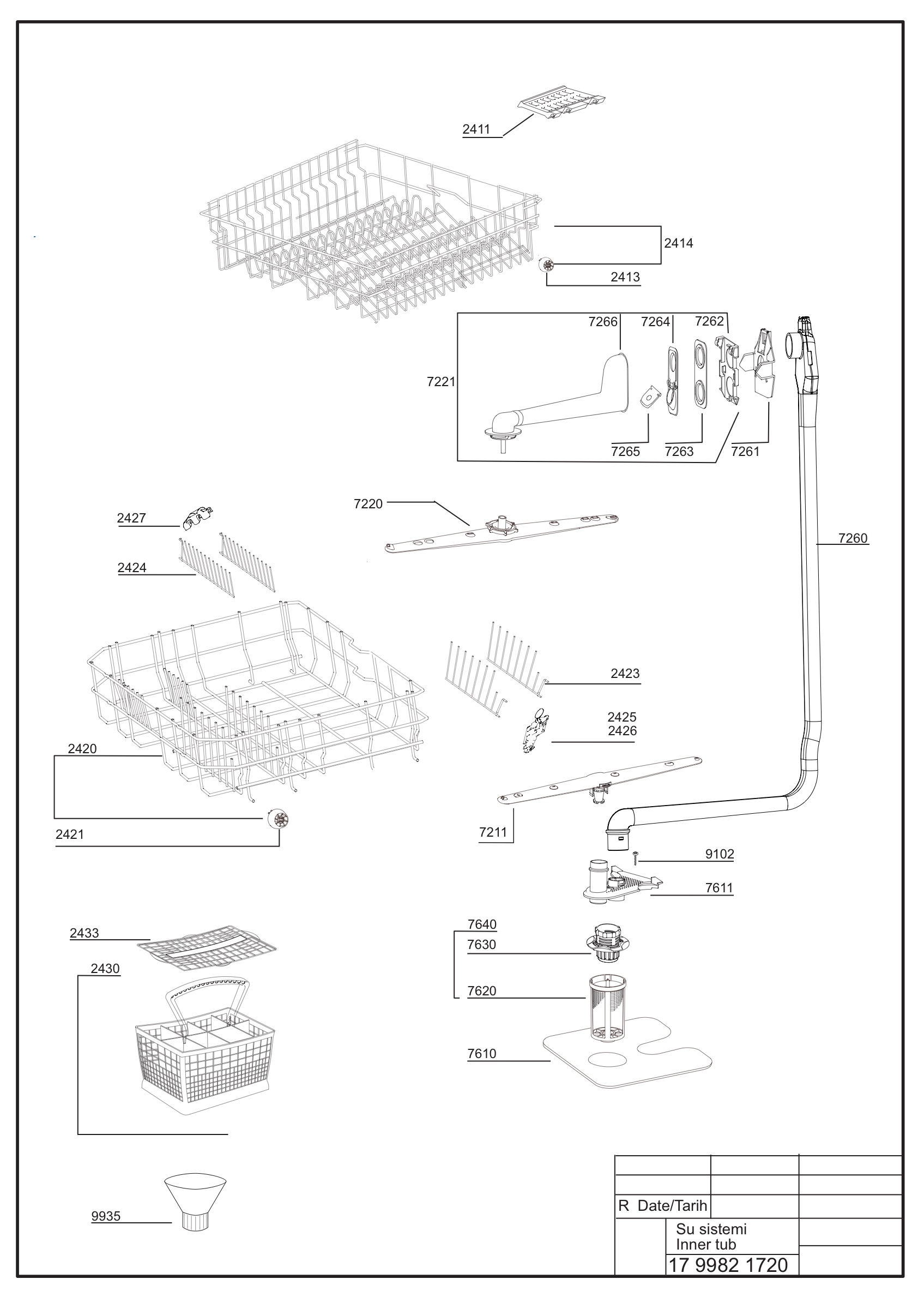 EXPLODED VIEW (INNER TUB)