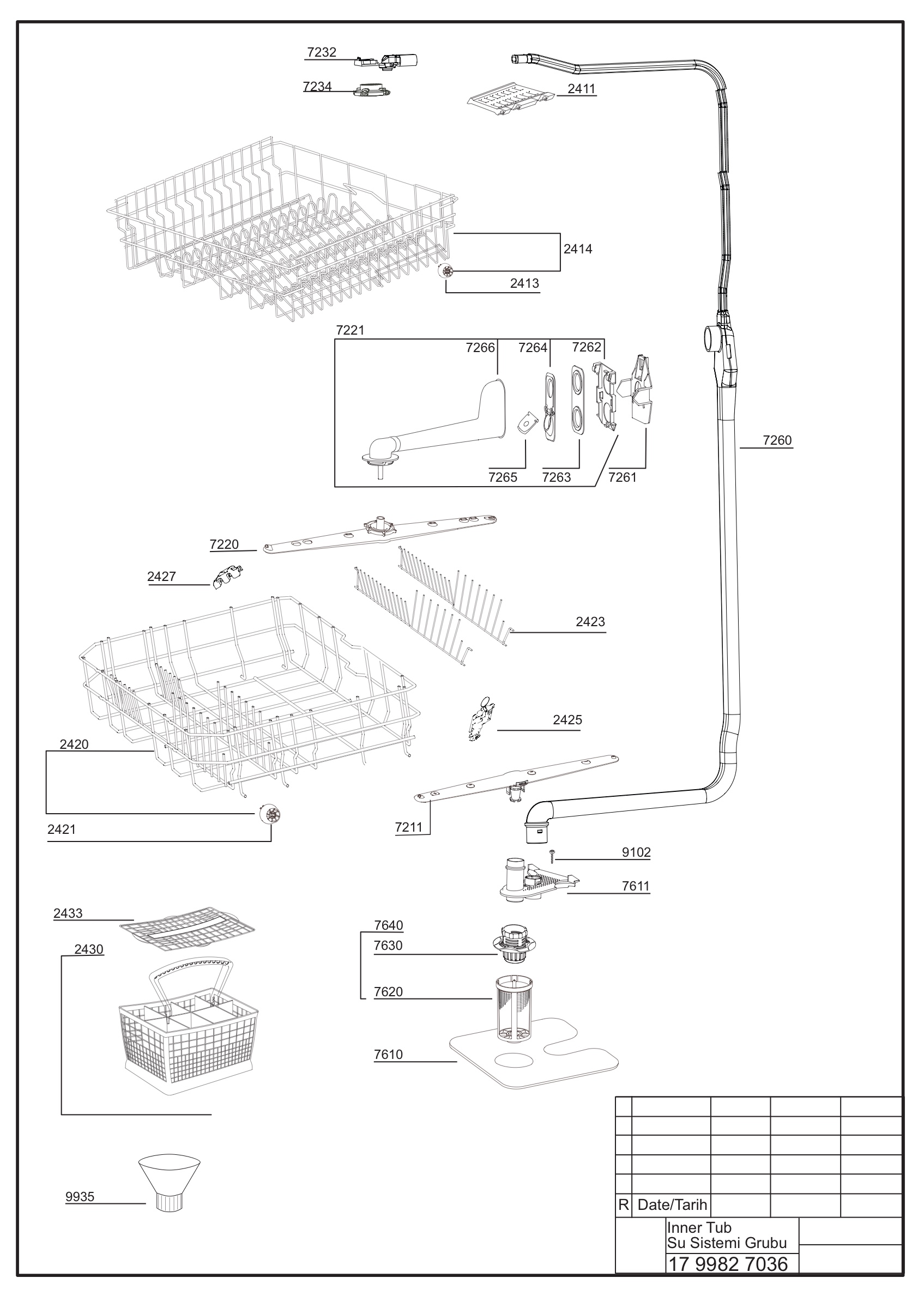 EXPLODED VIEW (INNER TUB)