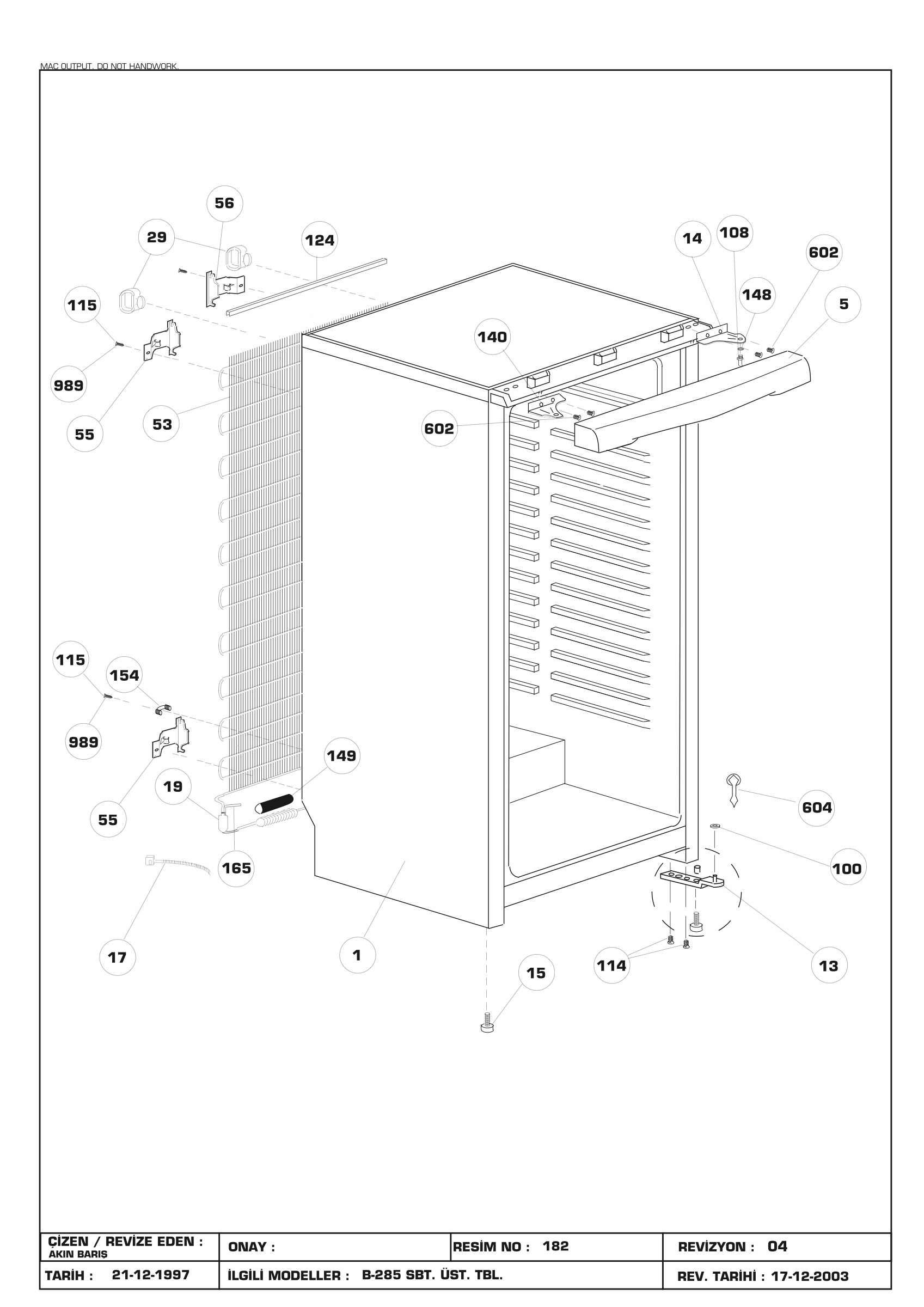 CABINET ASSY.(B-285)