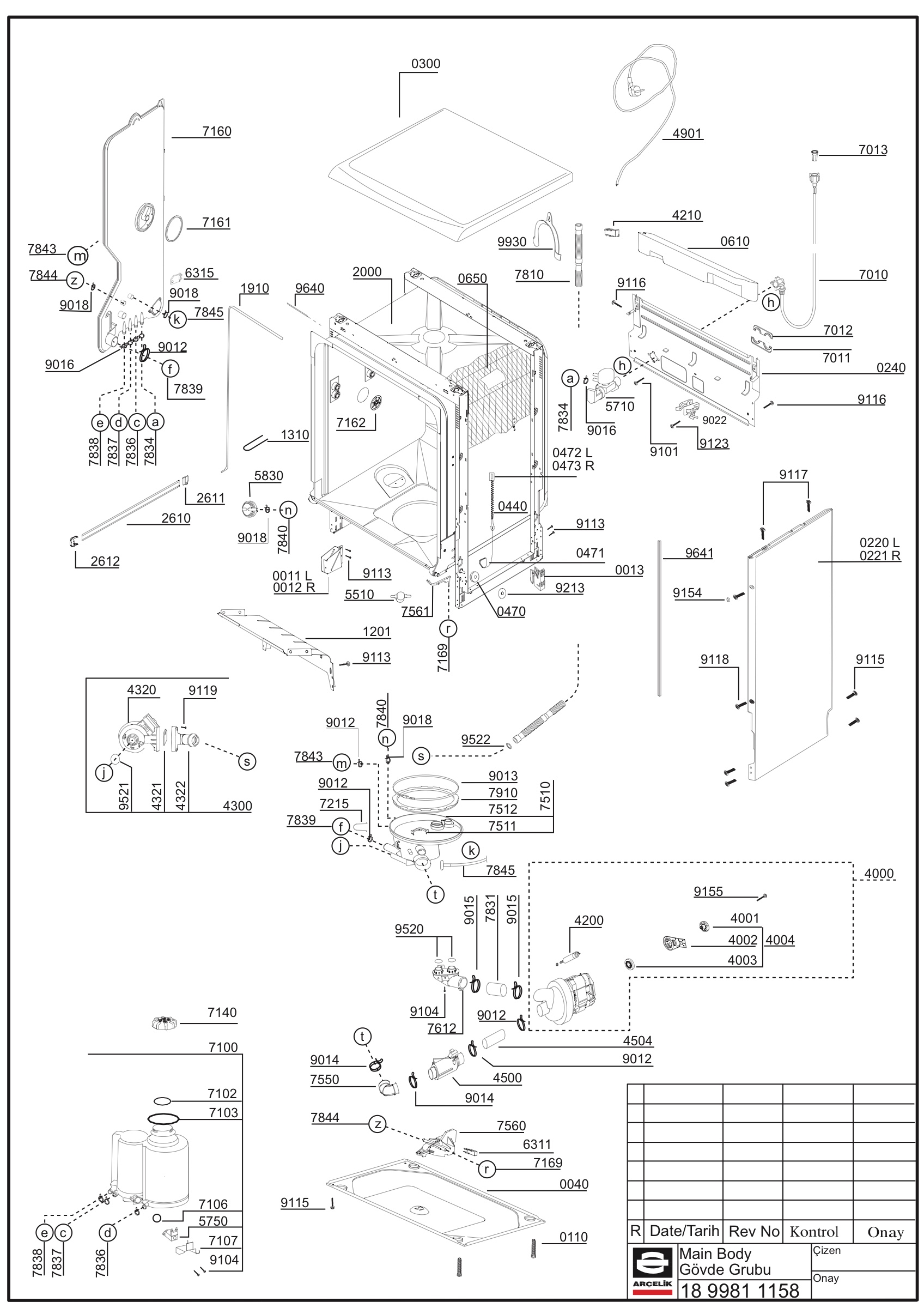 EXPLODED VIEW ( MAIN BODY)