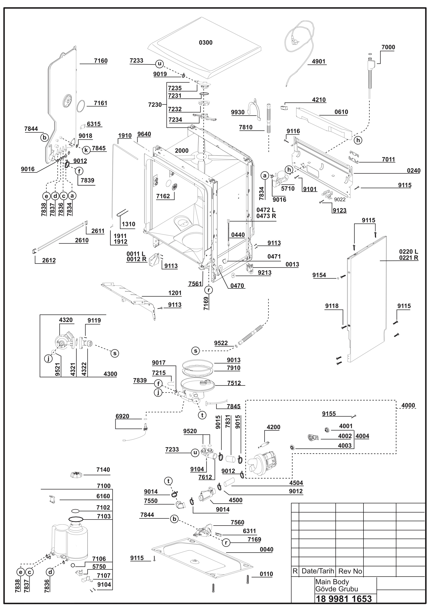 EXPLODED VIEW ( MAIN BODY)