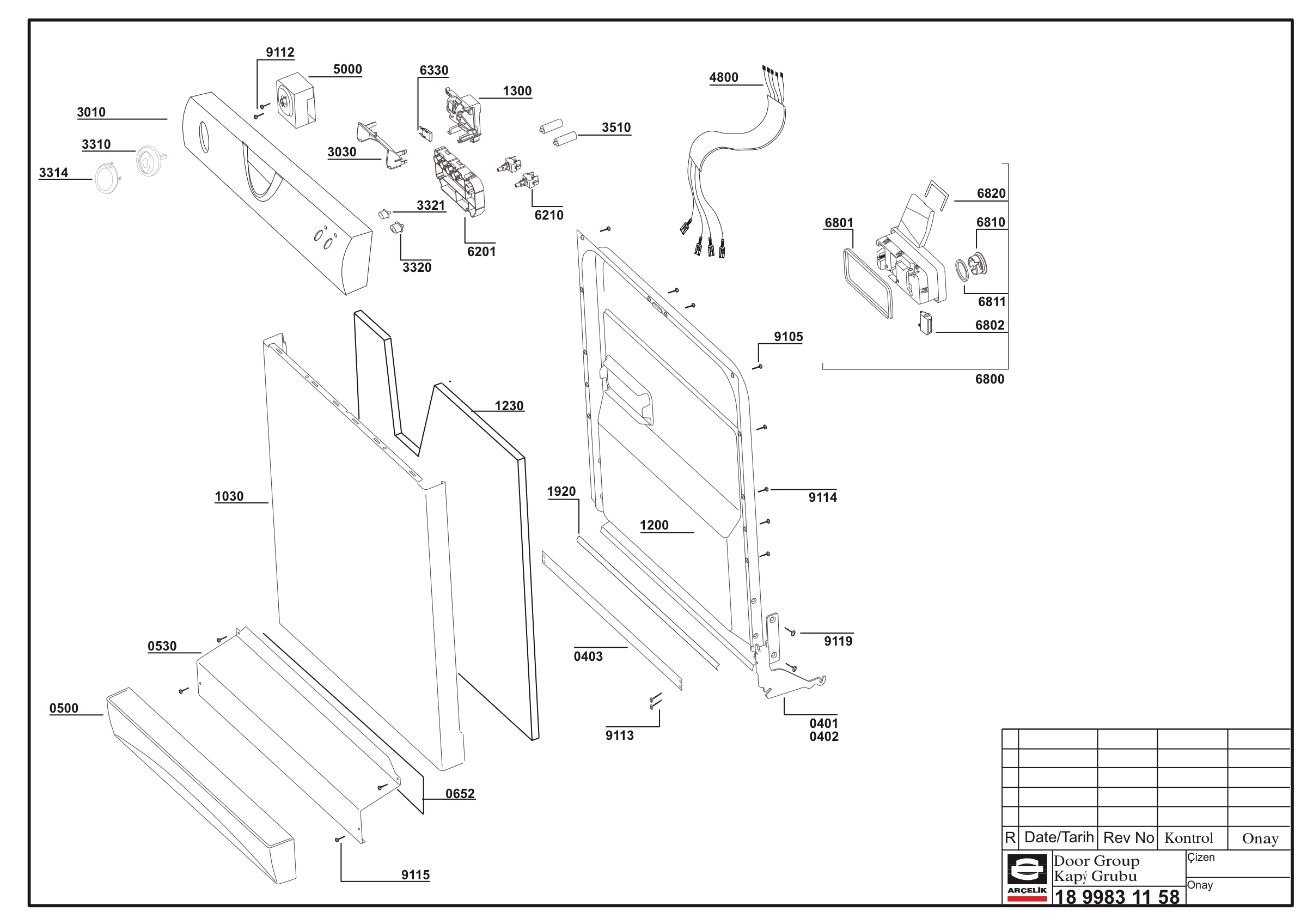 EXPLODED VIEW (DOOR GROUP)
