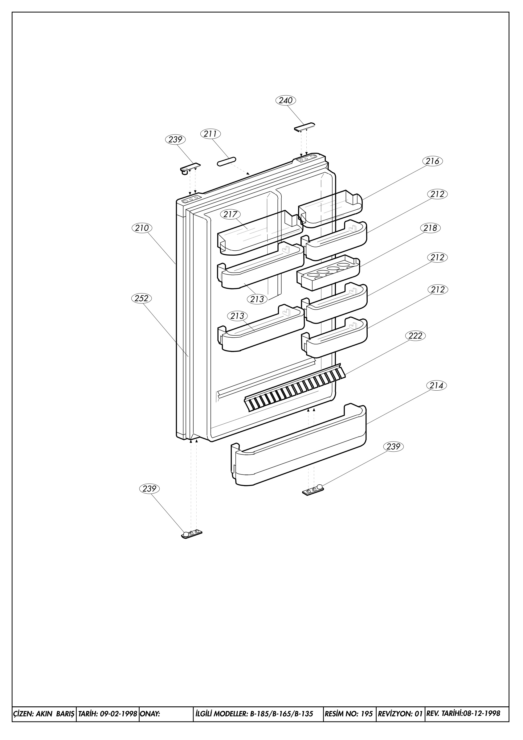 DOOR ASSY. (B-185/165/135)