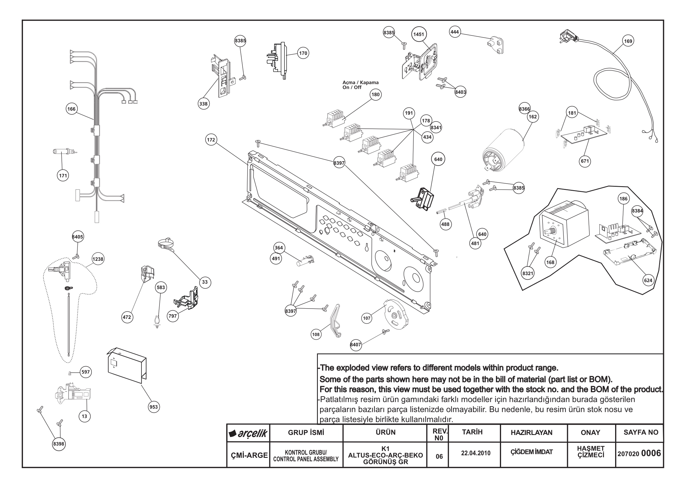 CONTROL PANEL ASSEMBLY REV-06