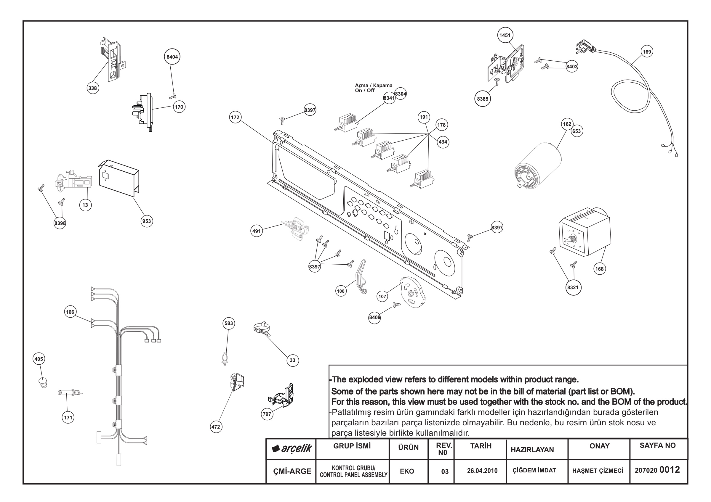 CONTROL PANEL ASSEMBLY REV-03