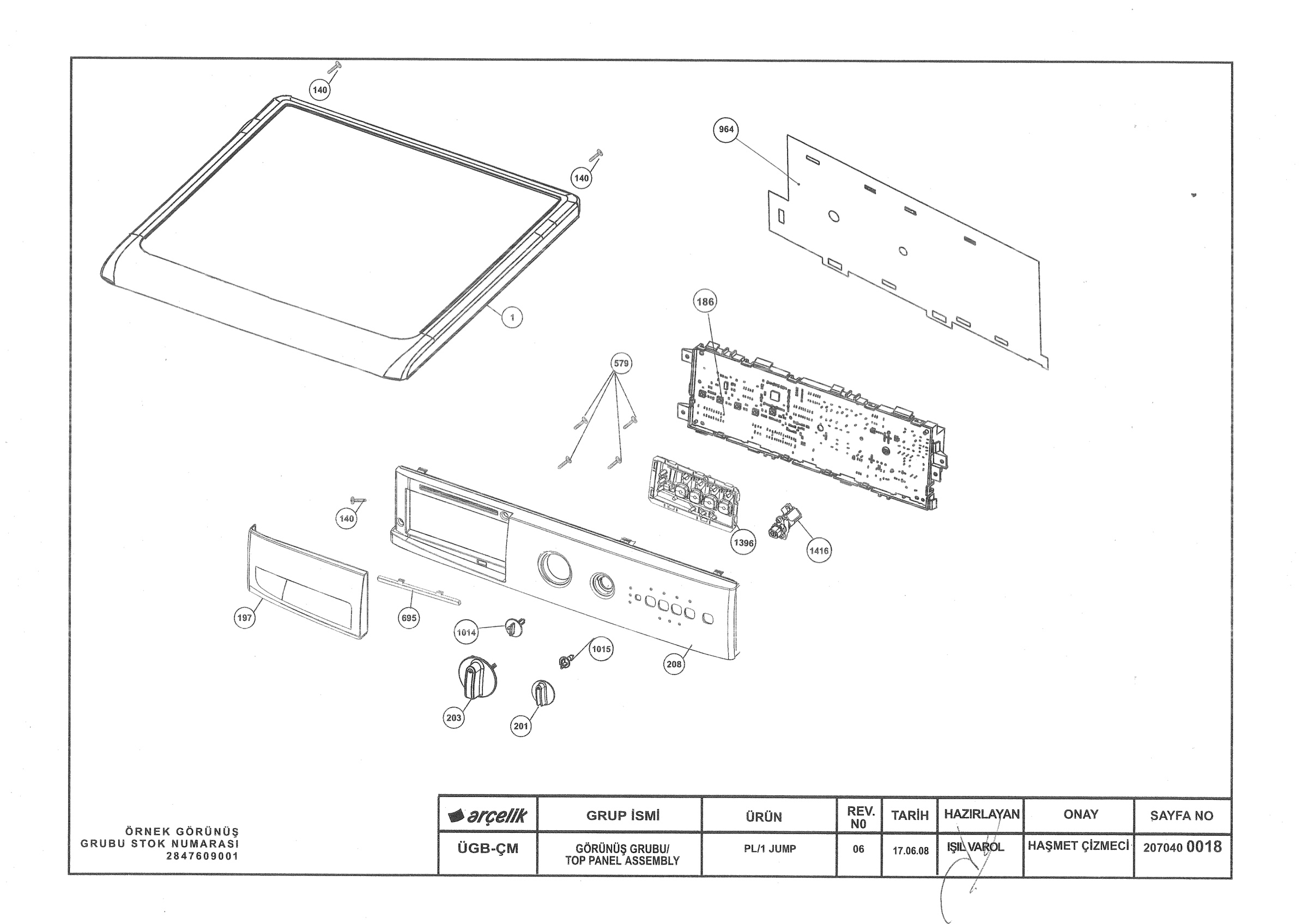 TOP PANEL ASSEMBLY PL/1 JUMP (REV-06)