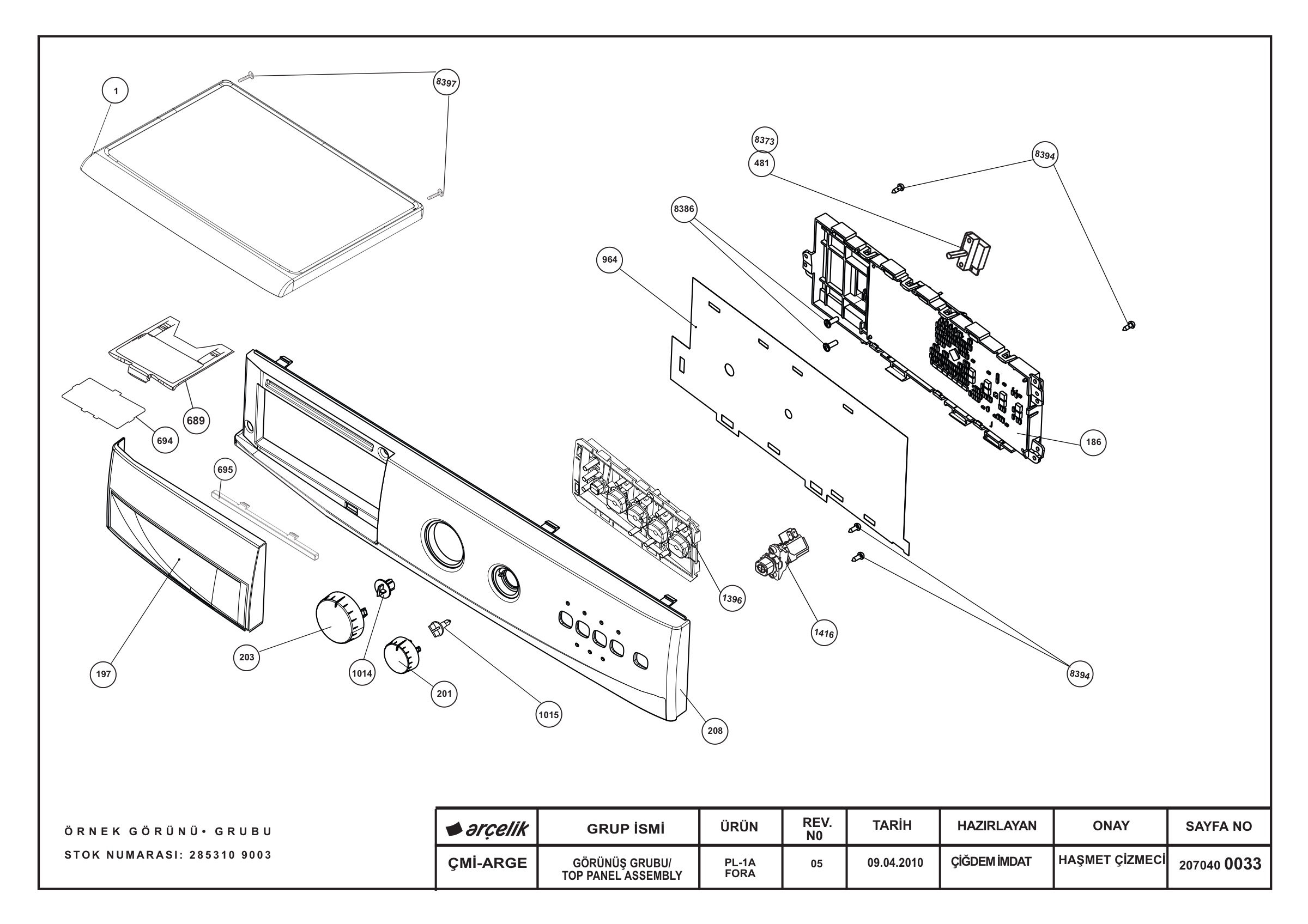 TOP PANEL ASSEMBLY REV-05