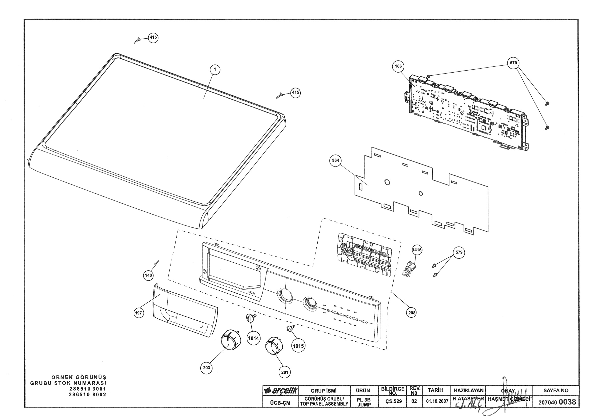 TOP PANEL ASSEMBLY PL/3B JUMP(REV2)