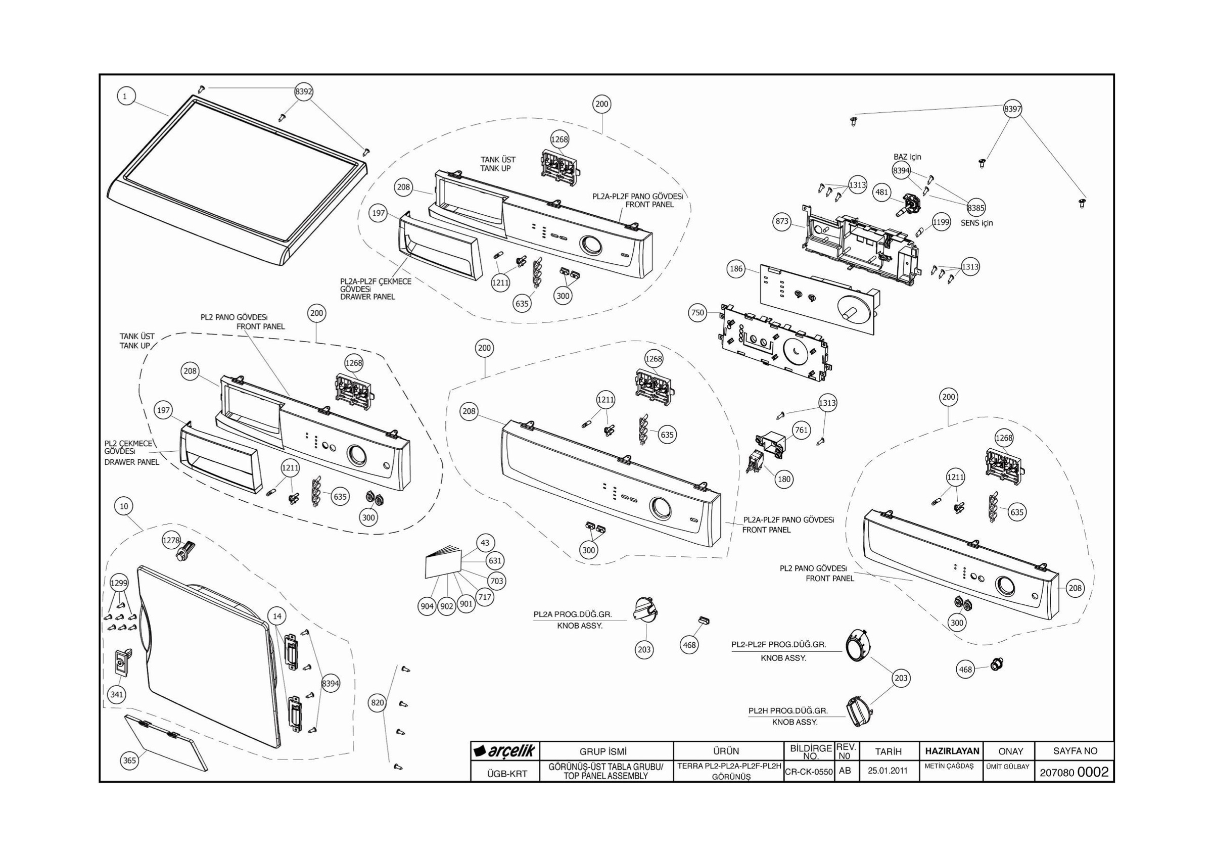 TOP PANEL ASSEMBLY.(TERRA PL2-PL2A-PL2F-PL2H)(REV_AB)